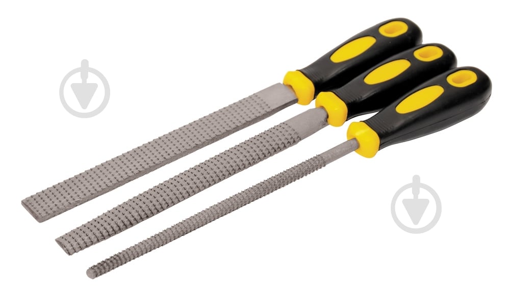 Набор рашпилей MASTERTOOL 200 мм для дерева 3 шт. 06-0330 - фото 1