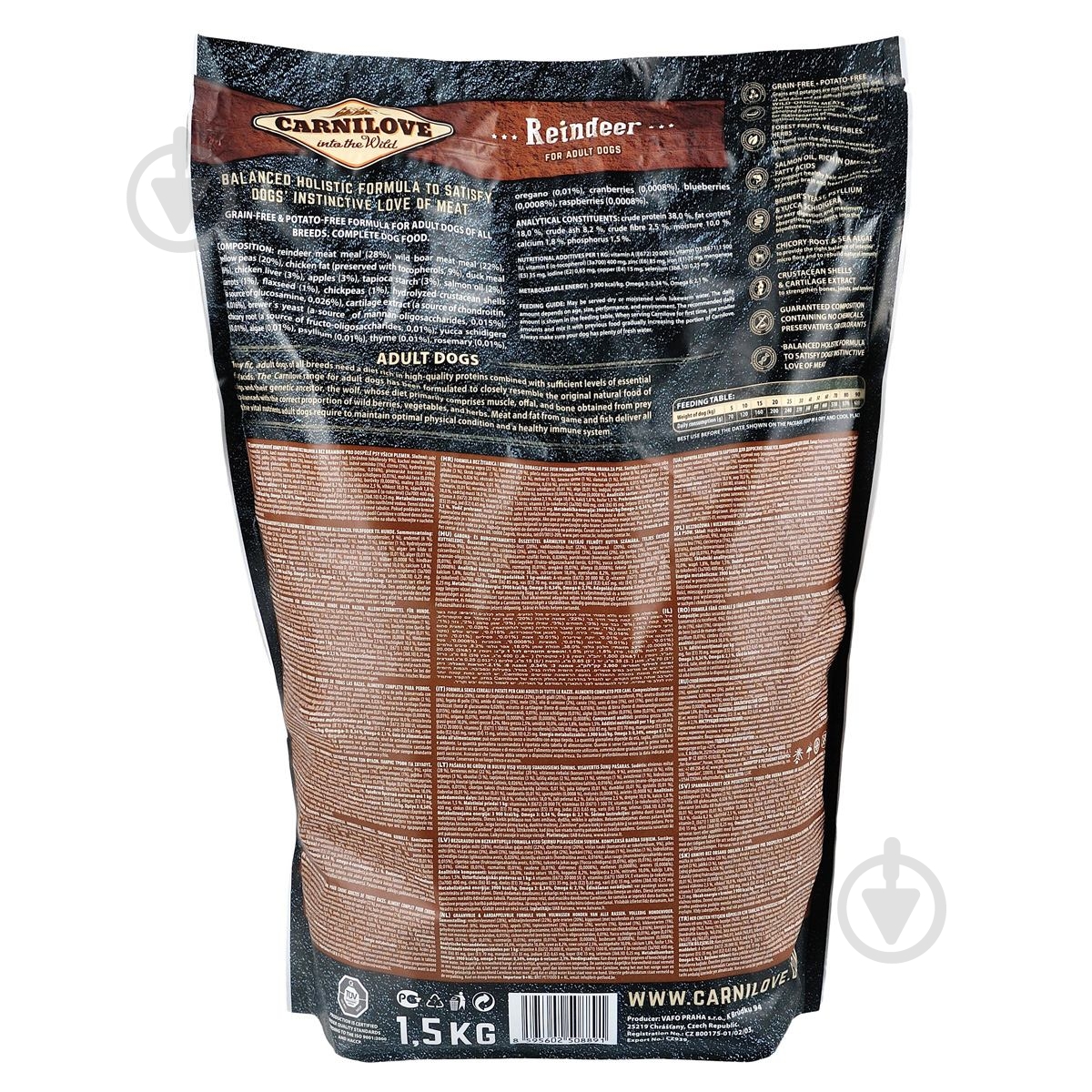 Корм сухой Carnilove Raindeer для взрослых собак всех пород оленина и кабан 1,5 кг - фото 3