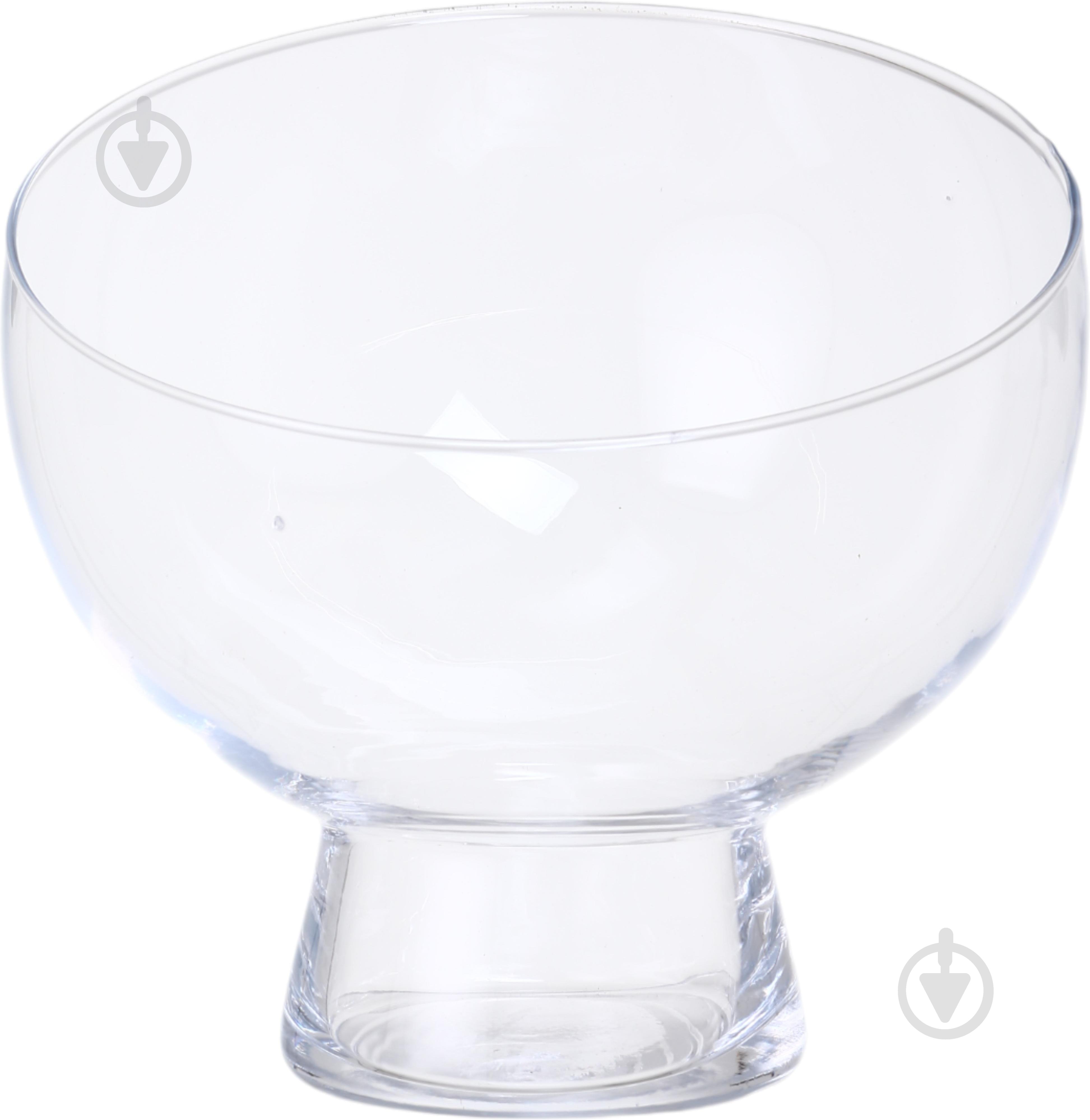Ваза скляна Wrzesniak Glassworks Сфера скошена на ніжці 20 см прозора 15-848A - фото 3