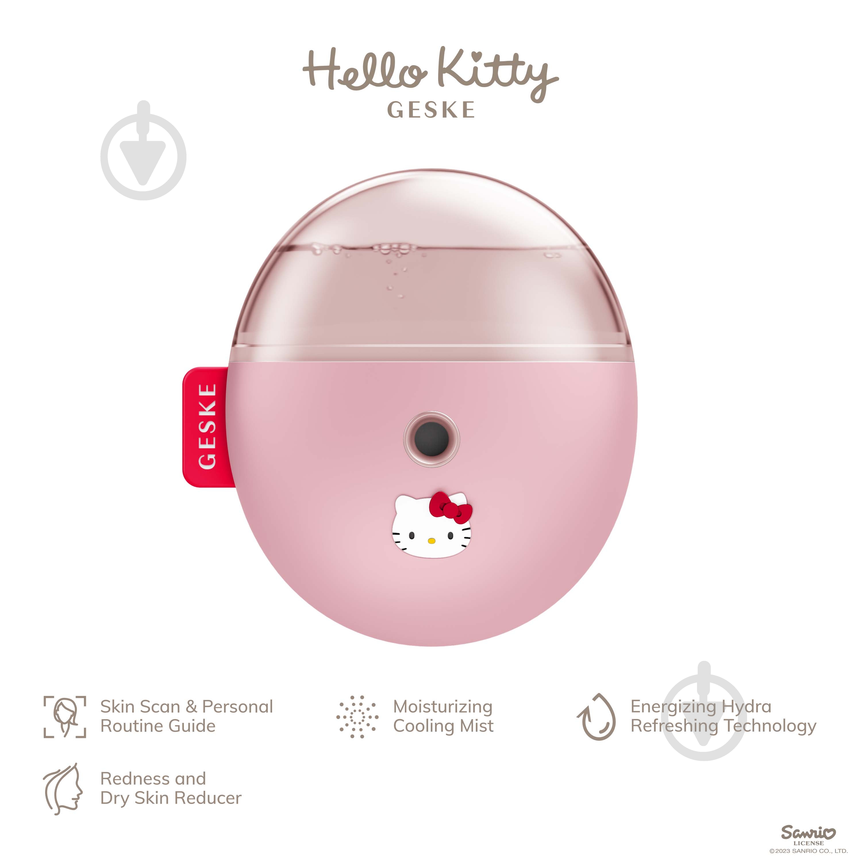 Електронний освіжувач GESKE для зволоження обличчя Facial Hydration Refresher 4 в 1 by Hello Kitty рожевий - фото 4 Електронний освіжувач GESKE для зволоження обличчя Facial Hydration Refresher 4 в 1 by Hello Kitty рожевий - фото 4