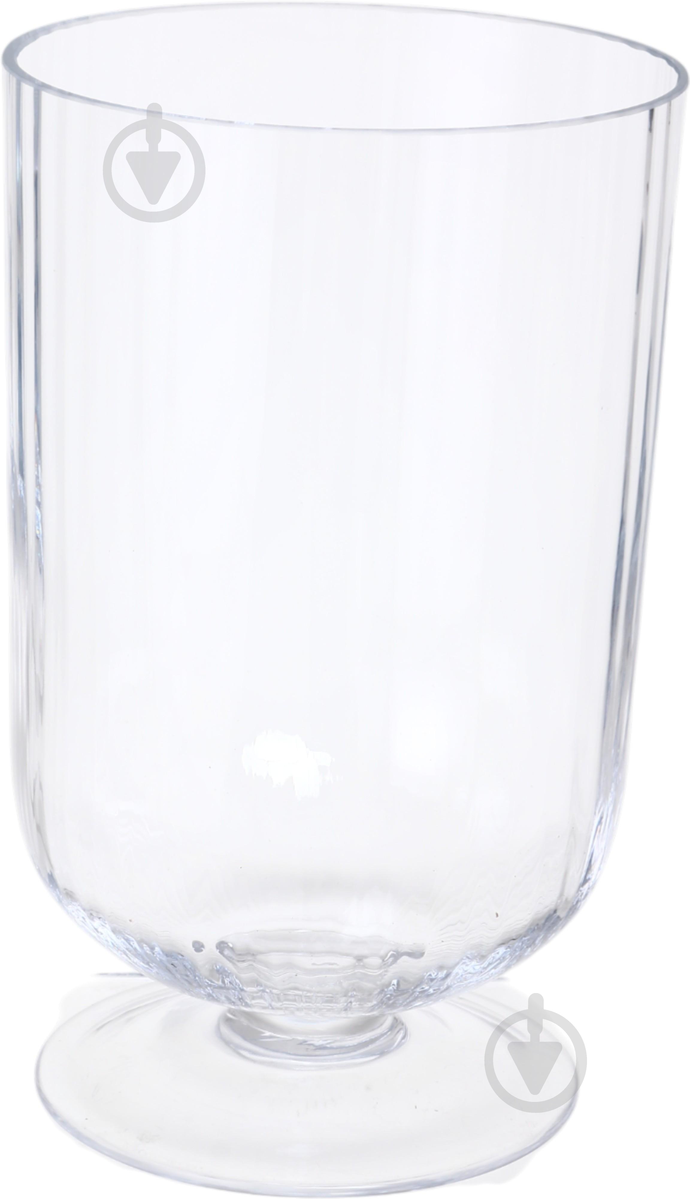 Ваза скляна Wrzesniak Glassworks Stripe на ніжці 24 см прозора 15-4222 - фото 1