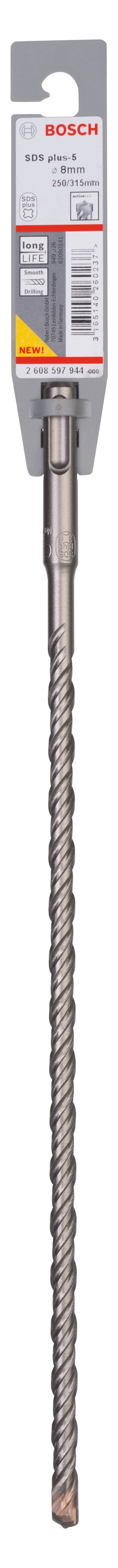 Бур Bosch 5 SDS-plus 8x250 мм 315 мм 2608597944 - фото 2 Бур Bosch 5 SDS-plus 8x250 мм 315 мм 2608597944 - фото 2