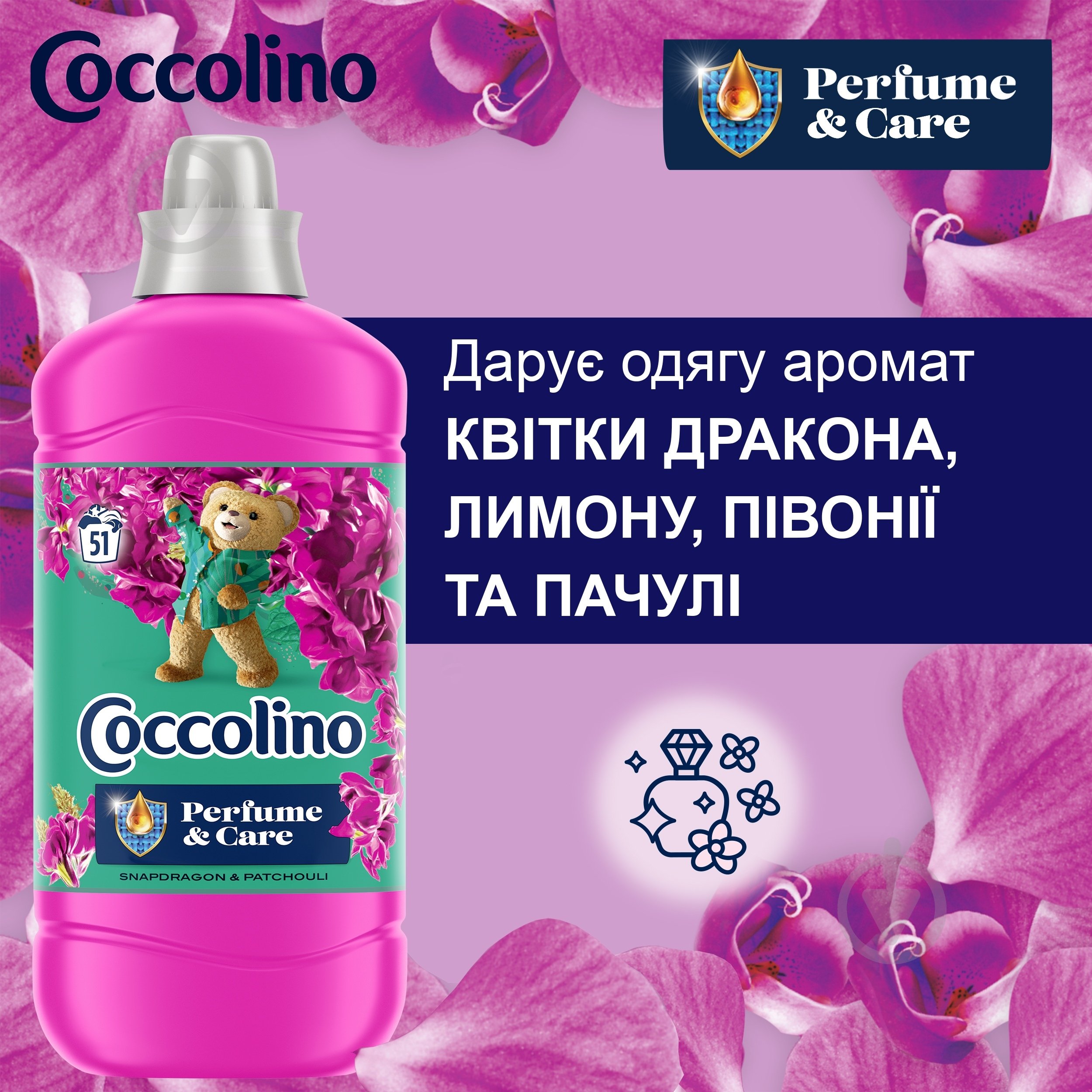 Кондиціонер для білизни Coccolino Creations Snapdragon & Patchouli 1,275 л - фото 4
