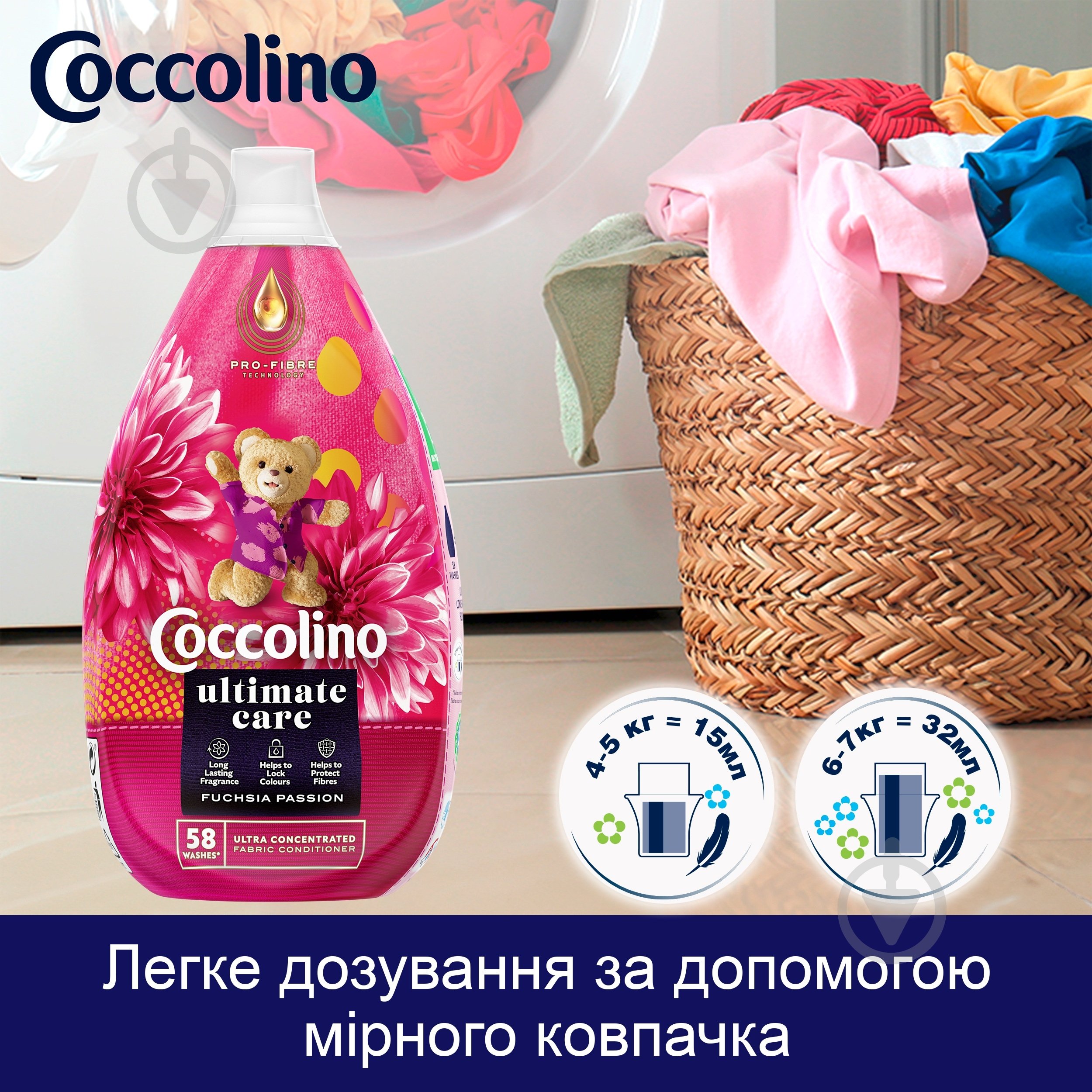 Кондиціонер для білизни Coccolino Intense Fuschia passion 0,87 л - фото 6