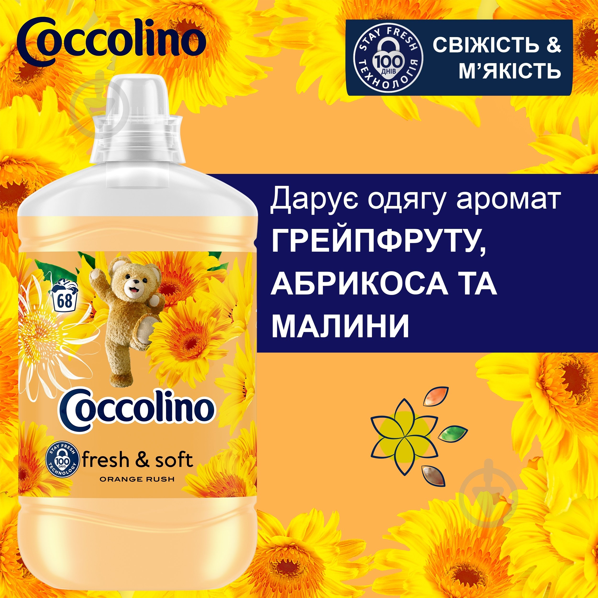 Кондиціонер для білизни Coccolino Orange Rush 1,7 л - фото 4