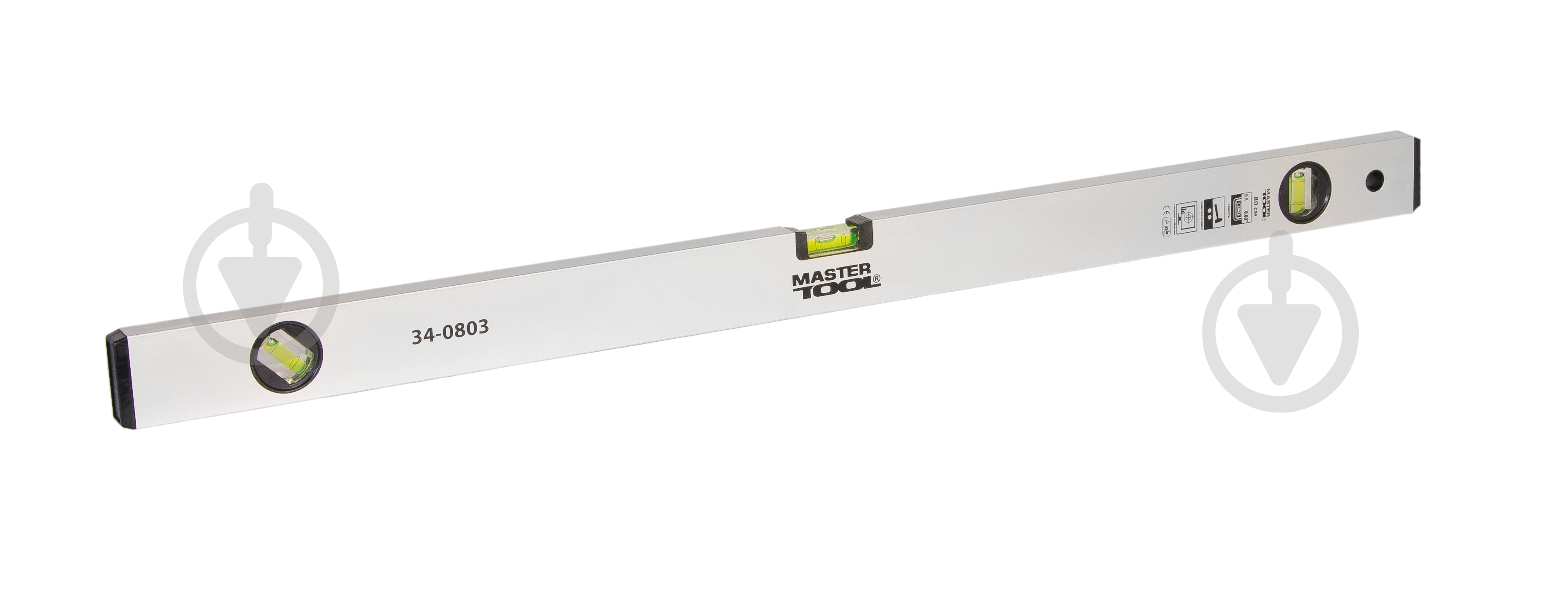 Рівень 80 см MASTERTOOL посилений 3 капсули 34-0803 - фото 1