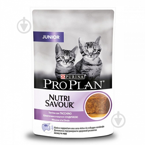 Консерва Purina Pro Plan для кошенят Junior мус з індичкою 85 г - фото 1