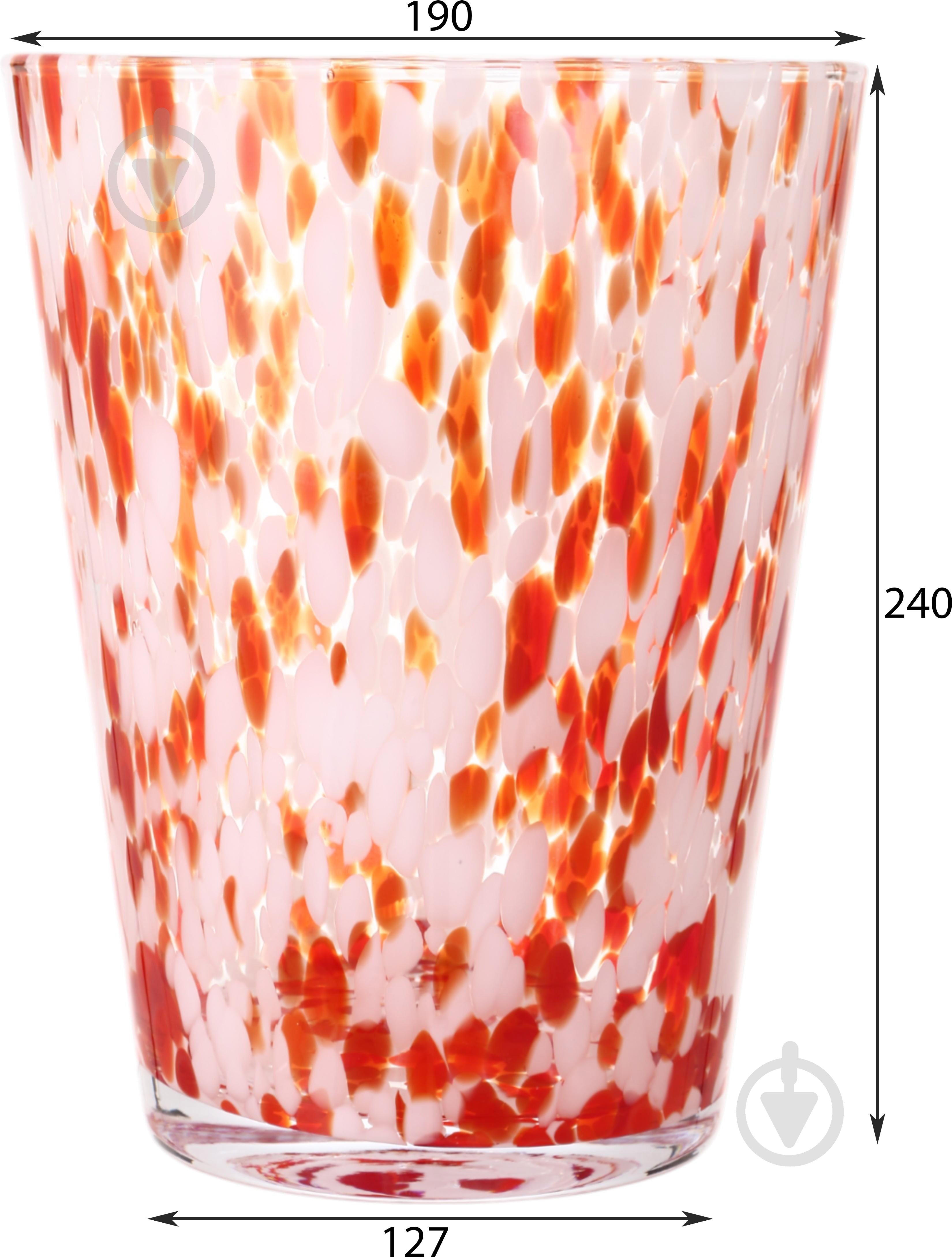 Ваза скляна Wrzesniak Glassworks Confetti 24 см помаранчева 27-1061D - фото 2