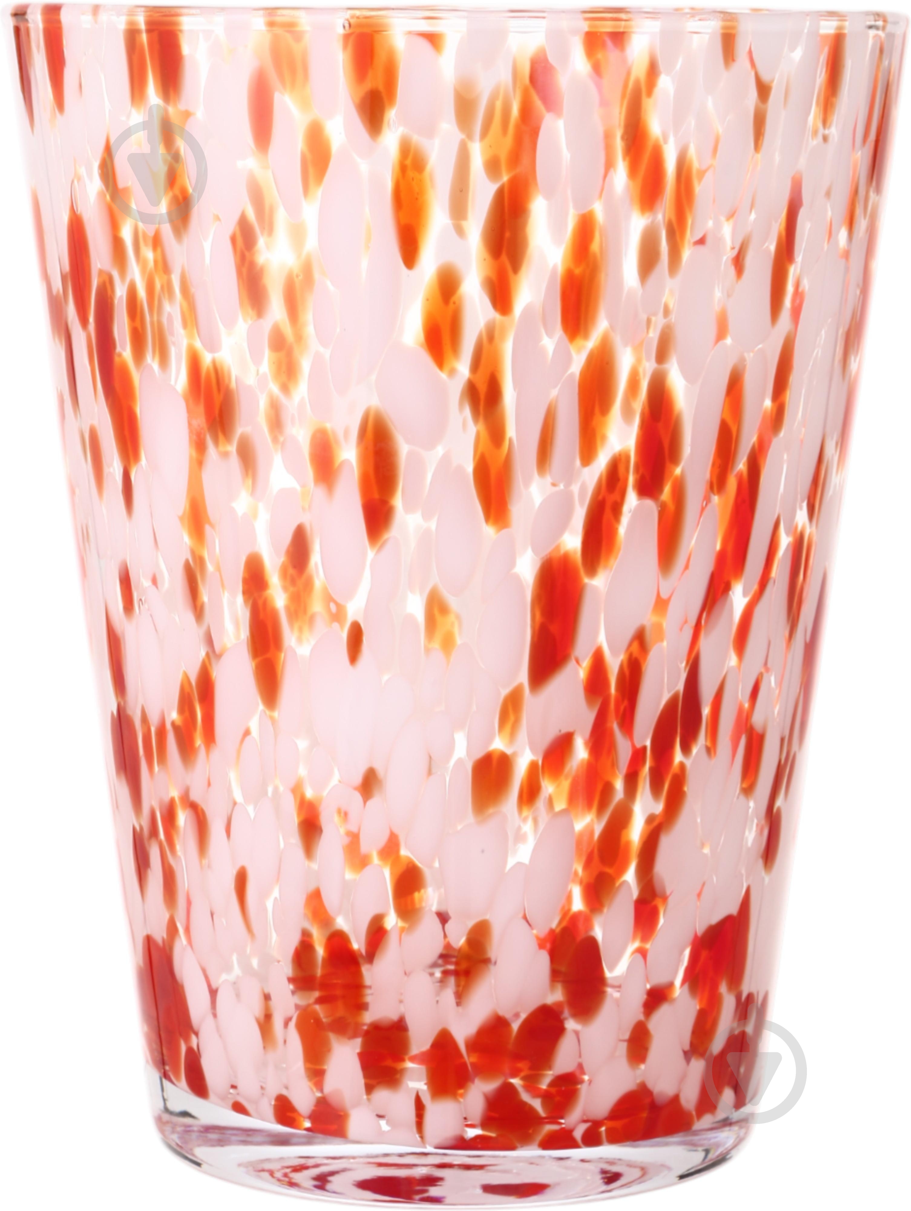 Ваза скляна Wrzesniak Glassworks Confetti 24 см помаранчева 27-1061D - фото 4