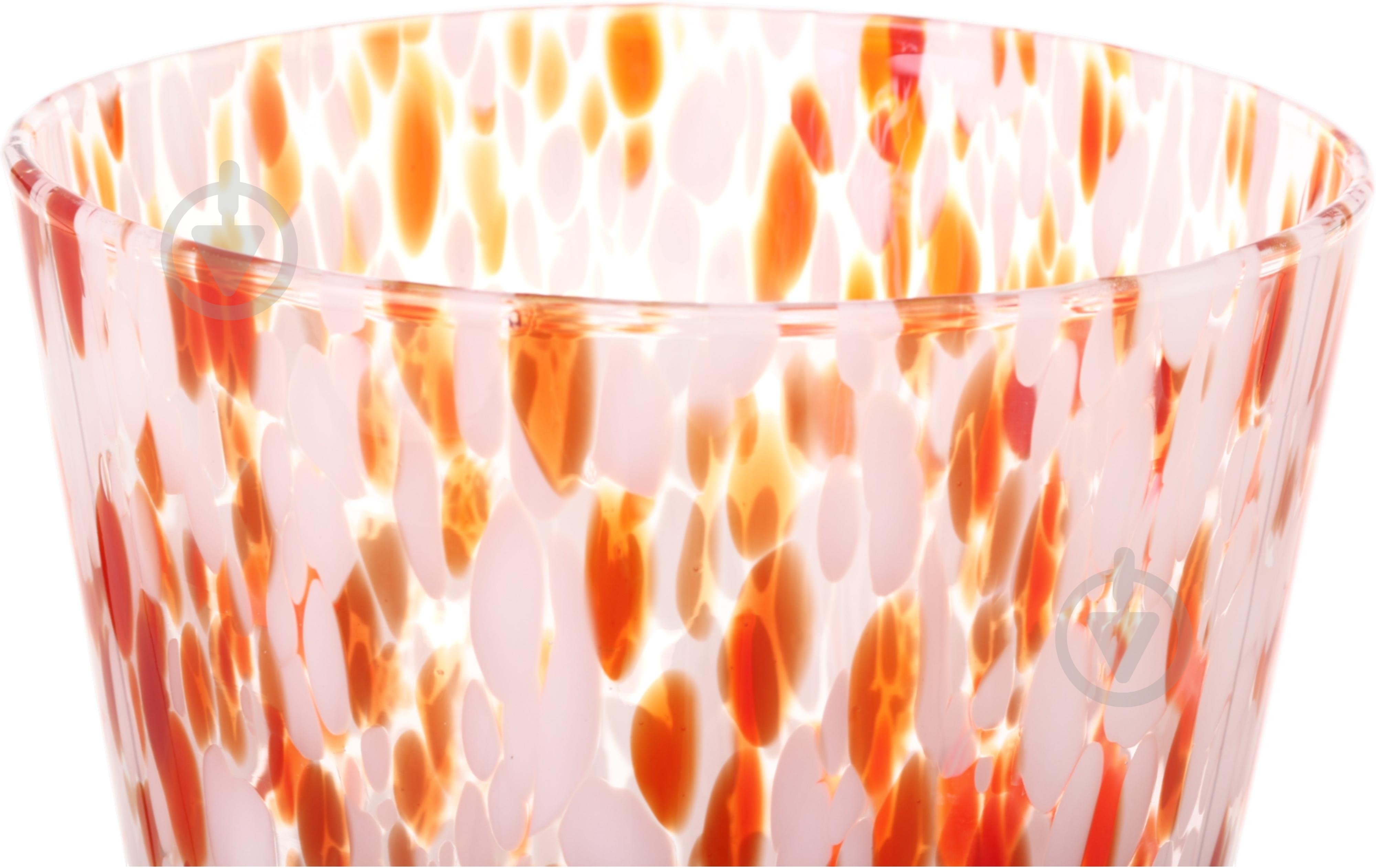 Ваза скляна Wrzesniak Glassworks Confetti 24 см помаранчева 27-1061D - фото 3