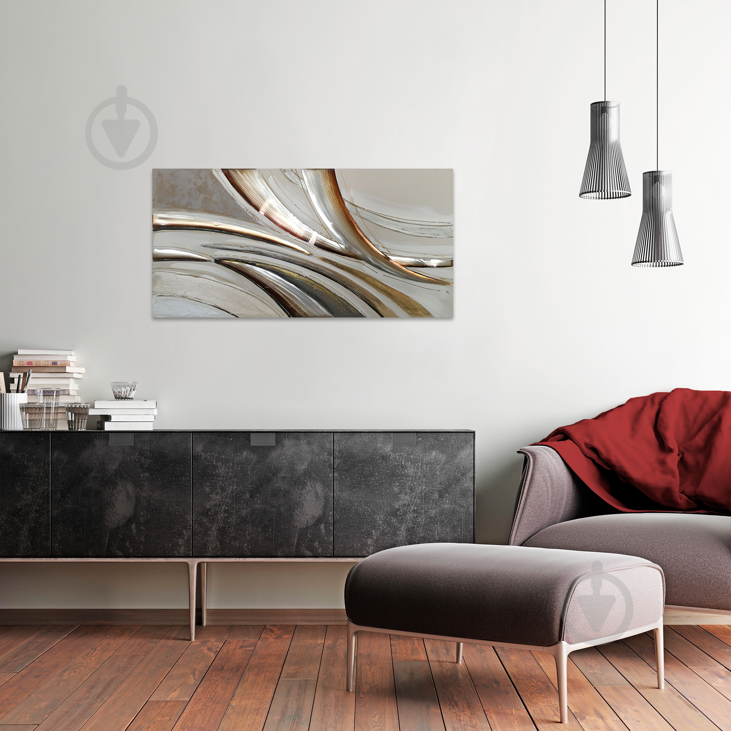 Картина Abstract waves рельефный рисунок 140x70 см Sensio GF-W100386H - фото 2