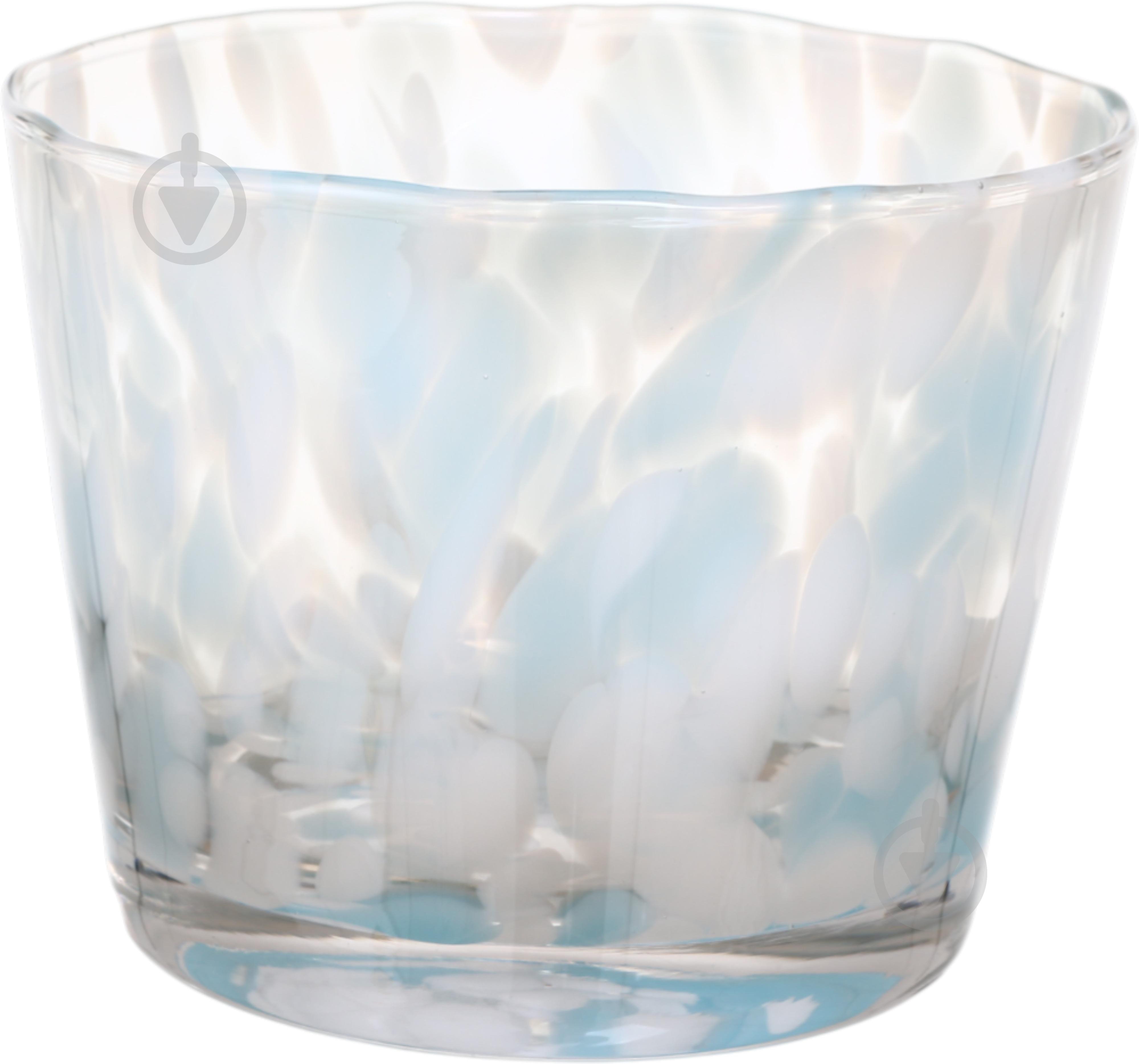 Свічник-стакан Confetti 13х10 см блакитний Wrzesniak Glassworks - фото 1