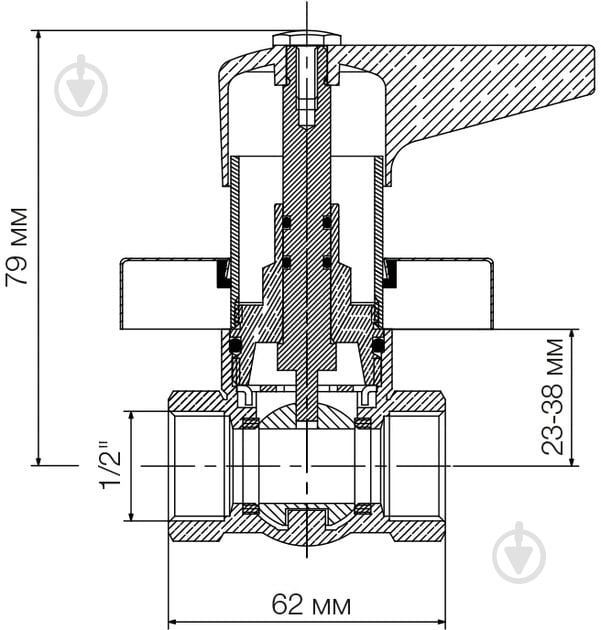 Кран шаровой Bonomi скрт1/2 ( 80020004 ) - фото 2
