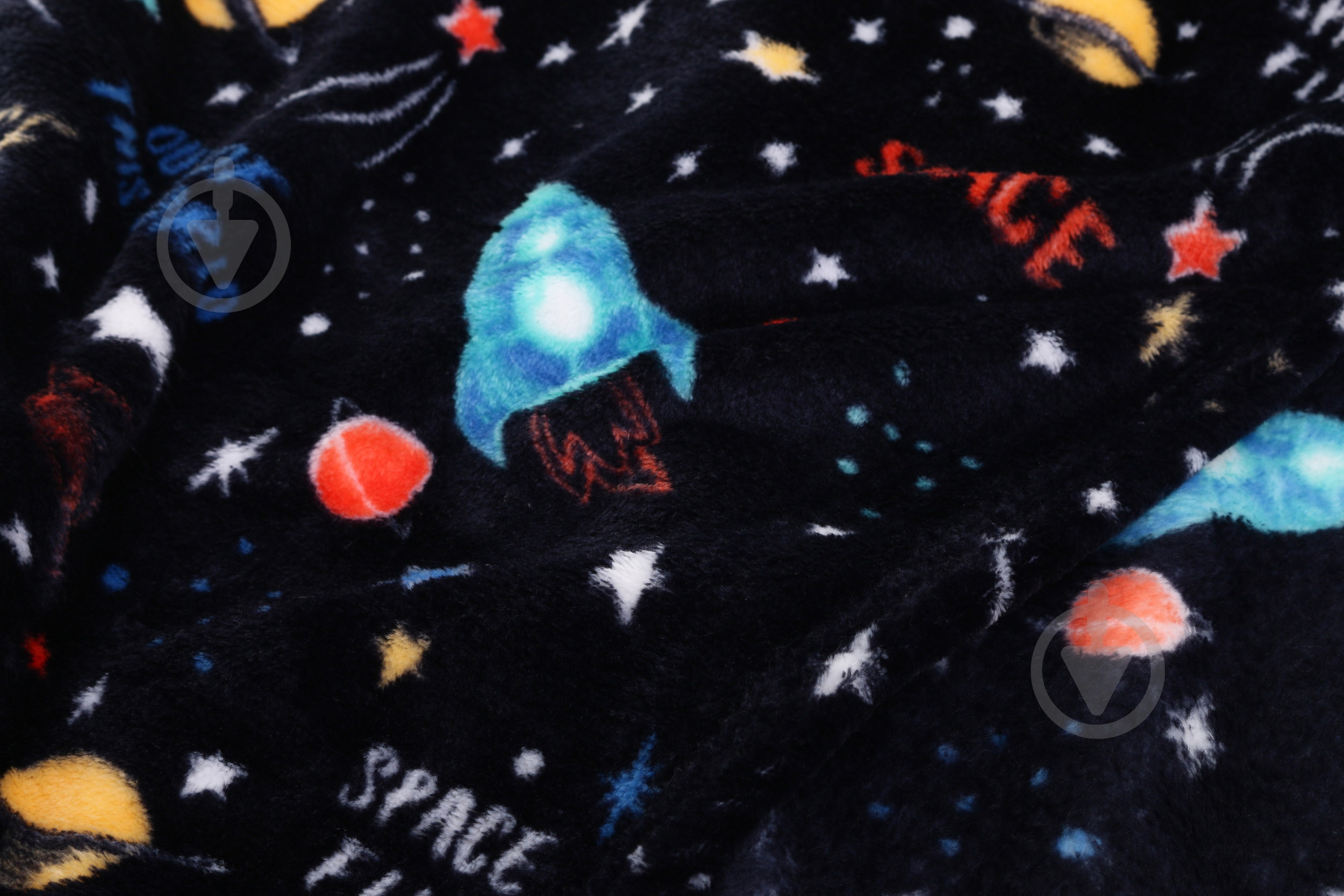 Плед Luna Kids Космос велсофт 100x120 см разноцветный - фото 2