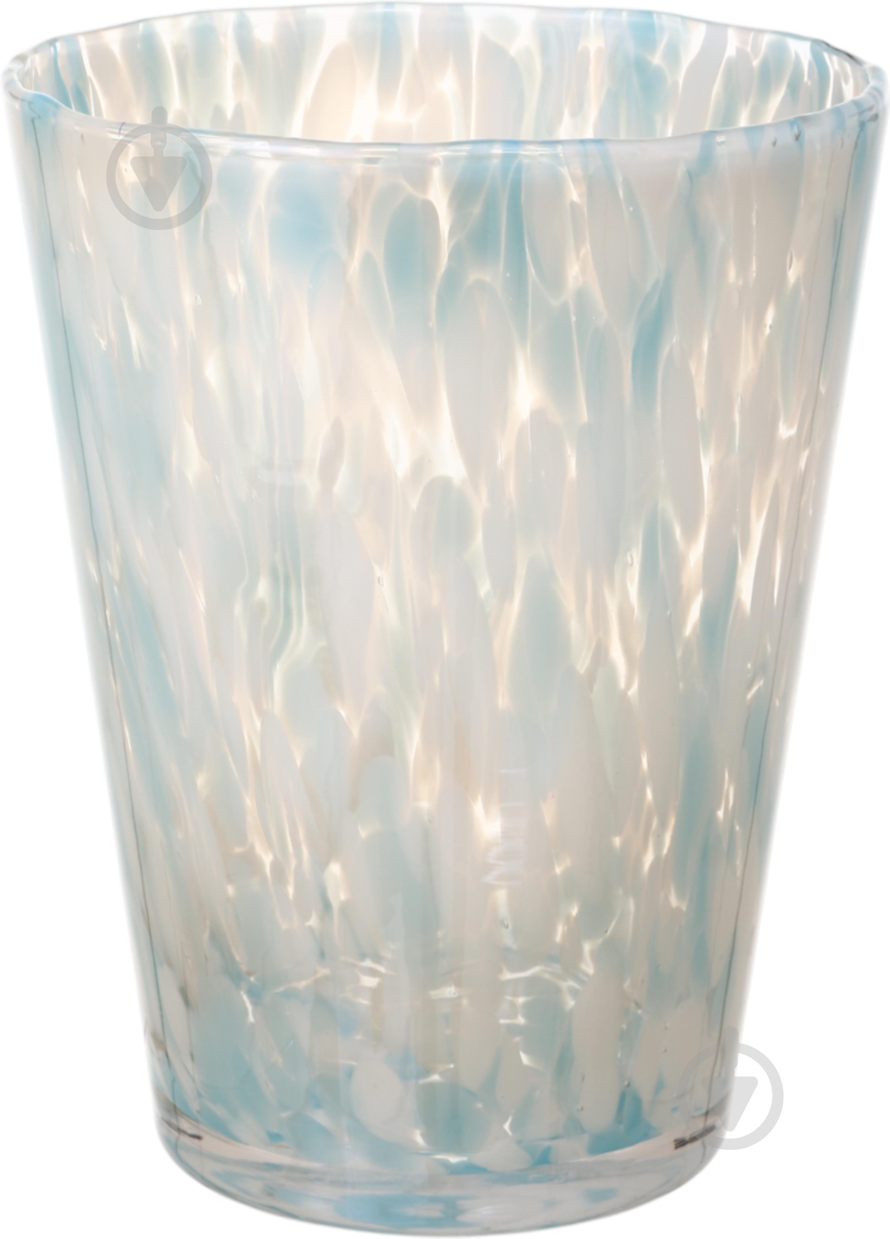 Ваза скляна Wrzesniak Glassworks Confetti 24 см блакитна 27-1061D - фото 1