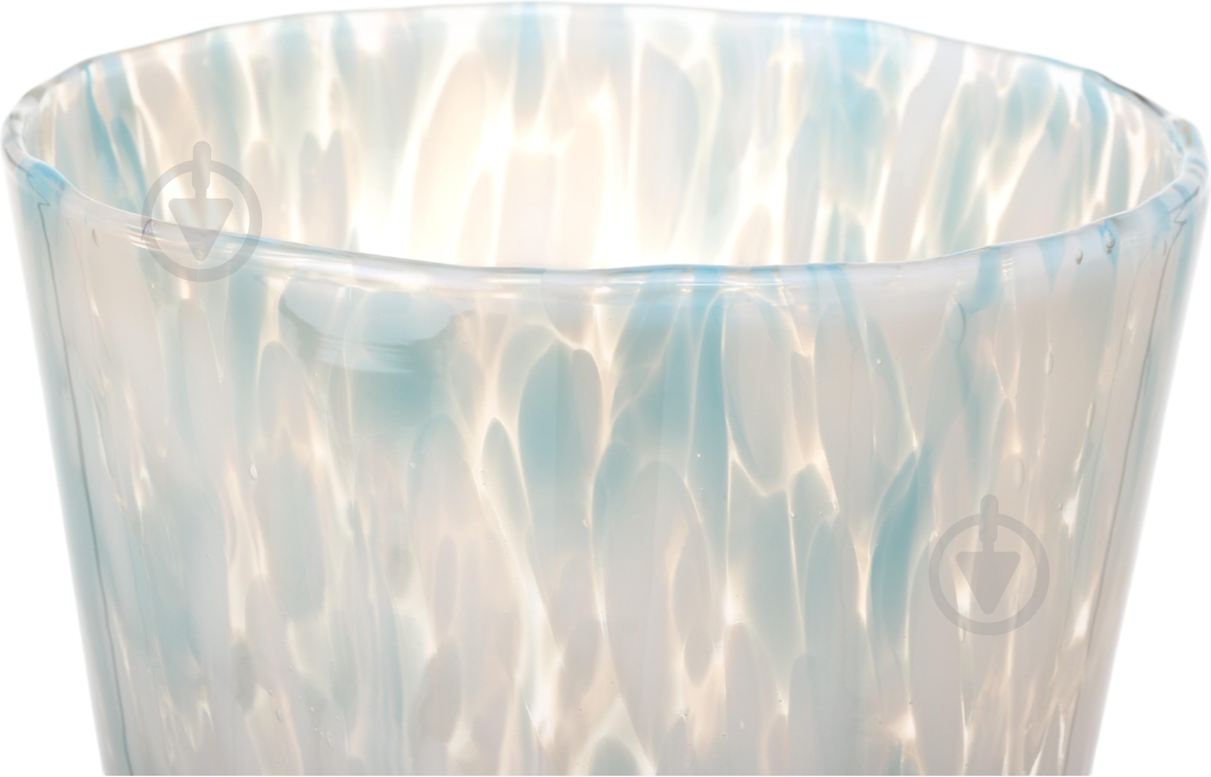 Ваза скляна Wrzesniak Glassworks Confetti 24 см блакитна 27-1061D - фото 4
