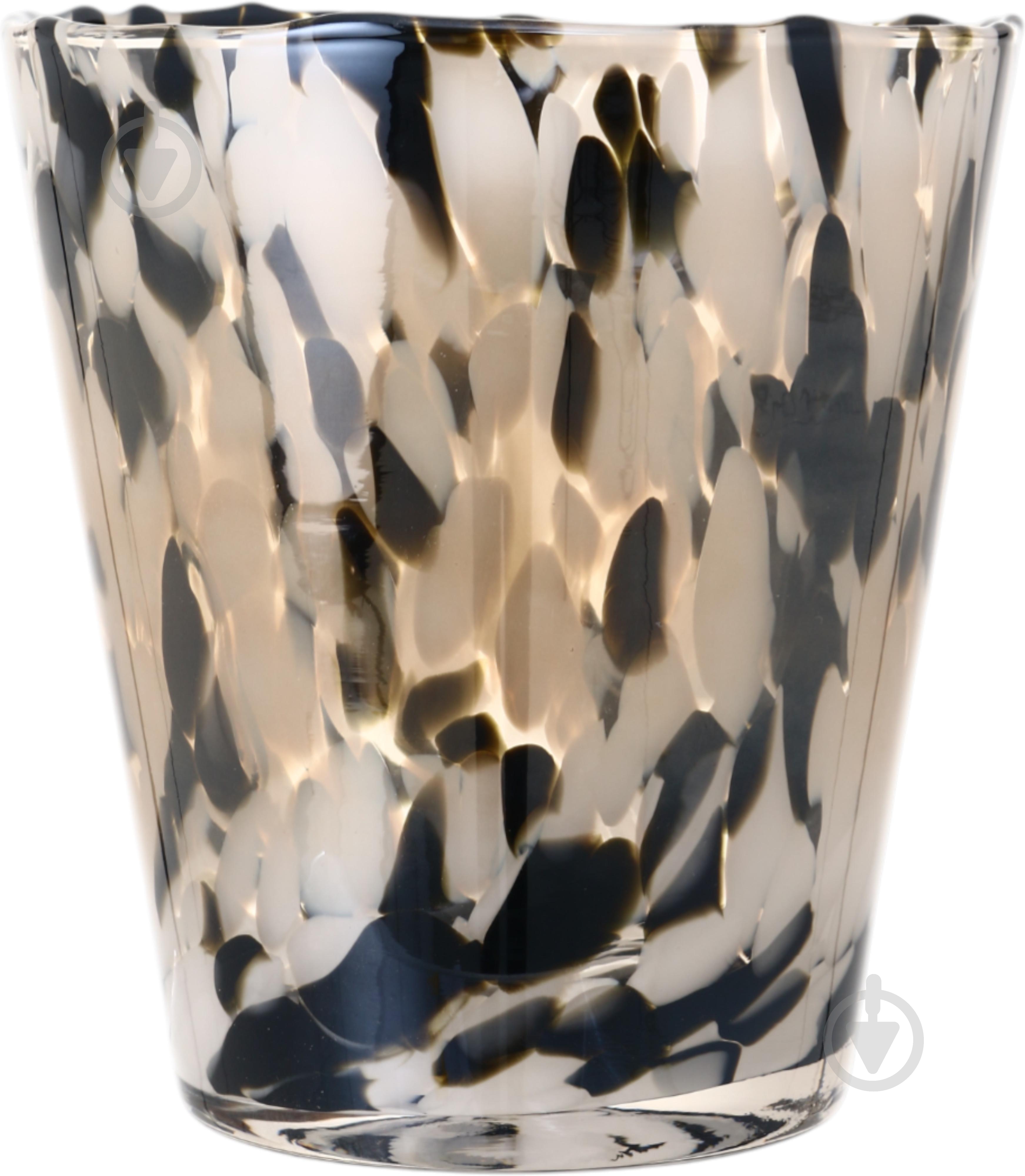 Ваза скляна Wrzesniak Glassworks Confetti 16 см чорно-біла 27-1061C - фото 3