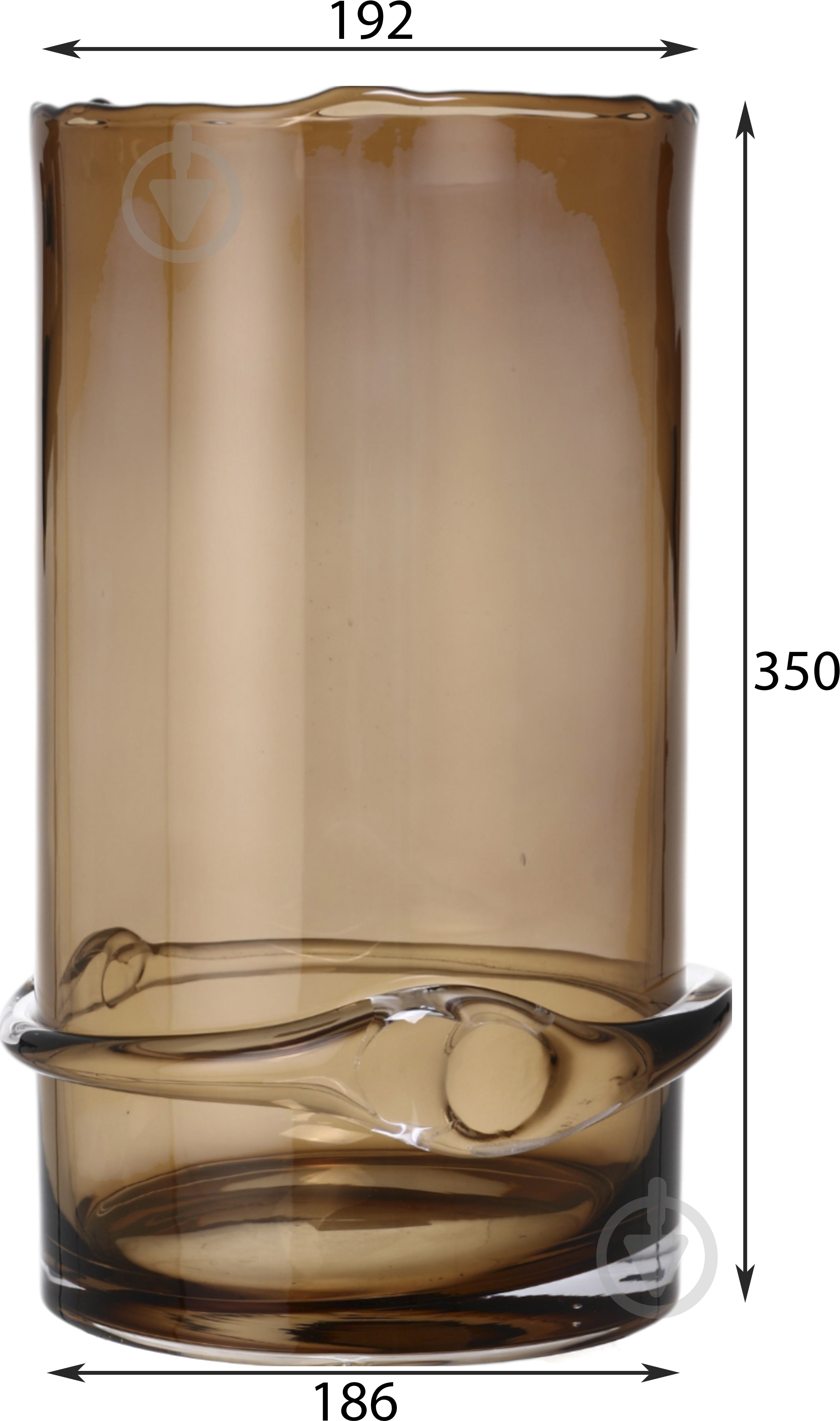 Ваза стеклянная Wrzesniak Glassworks Stamp 35 см коричневая 17-9843A - фото 2