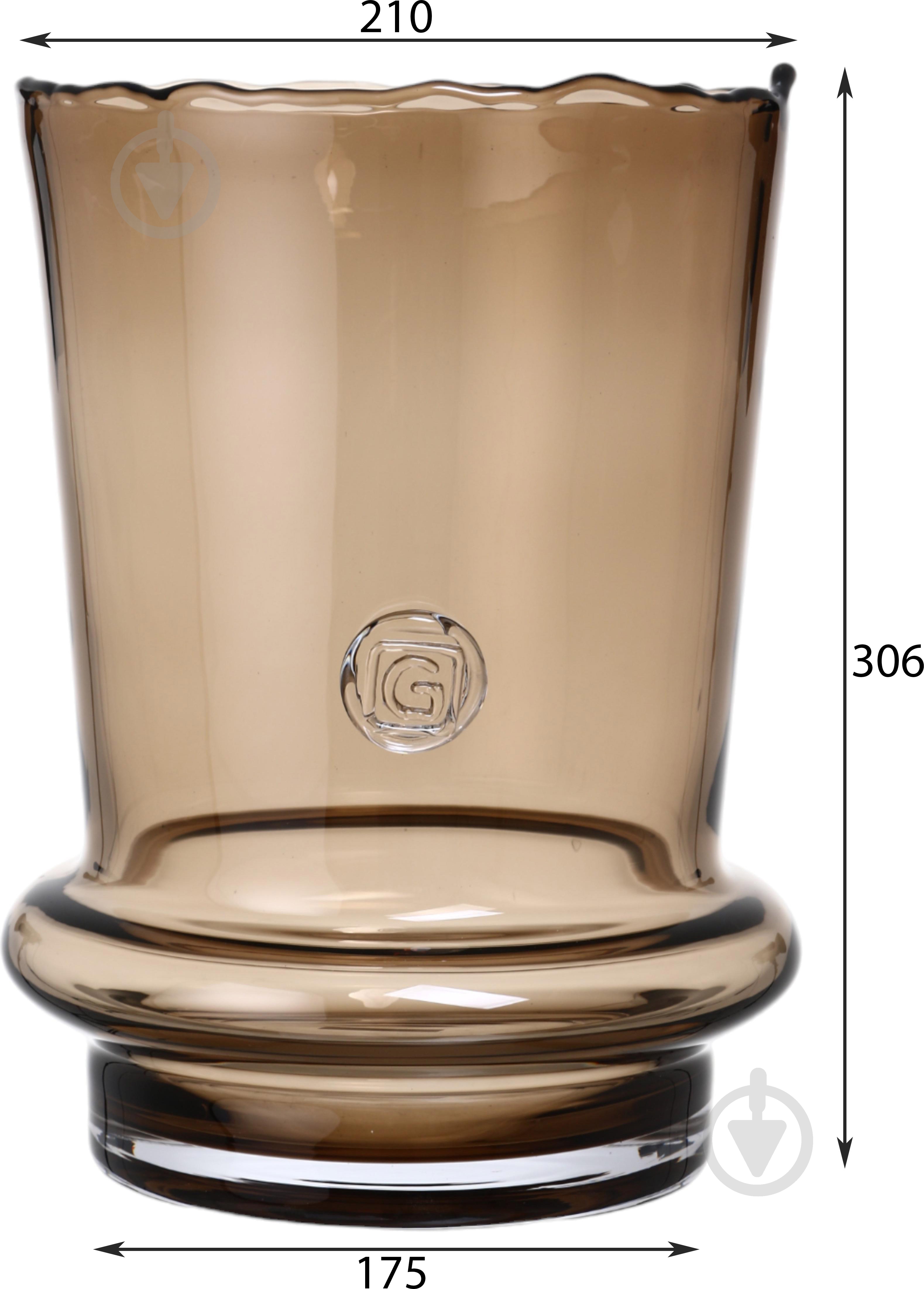 Ваза стеклянная Wrzesniak Glassworks Stamp 30 см коричневая 17-11364 - фото 2 Ваза стеклянная Wrzesniak Glassworks Stamp 30 см коричневая 17-11364 - фото 2