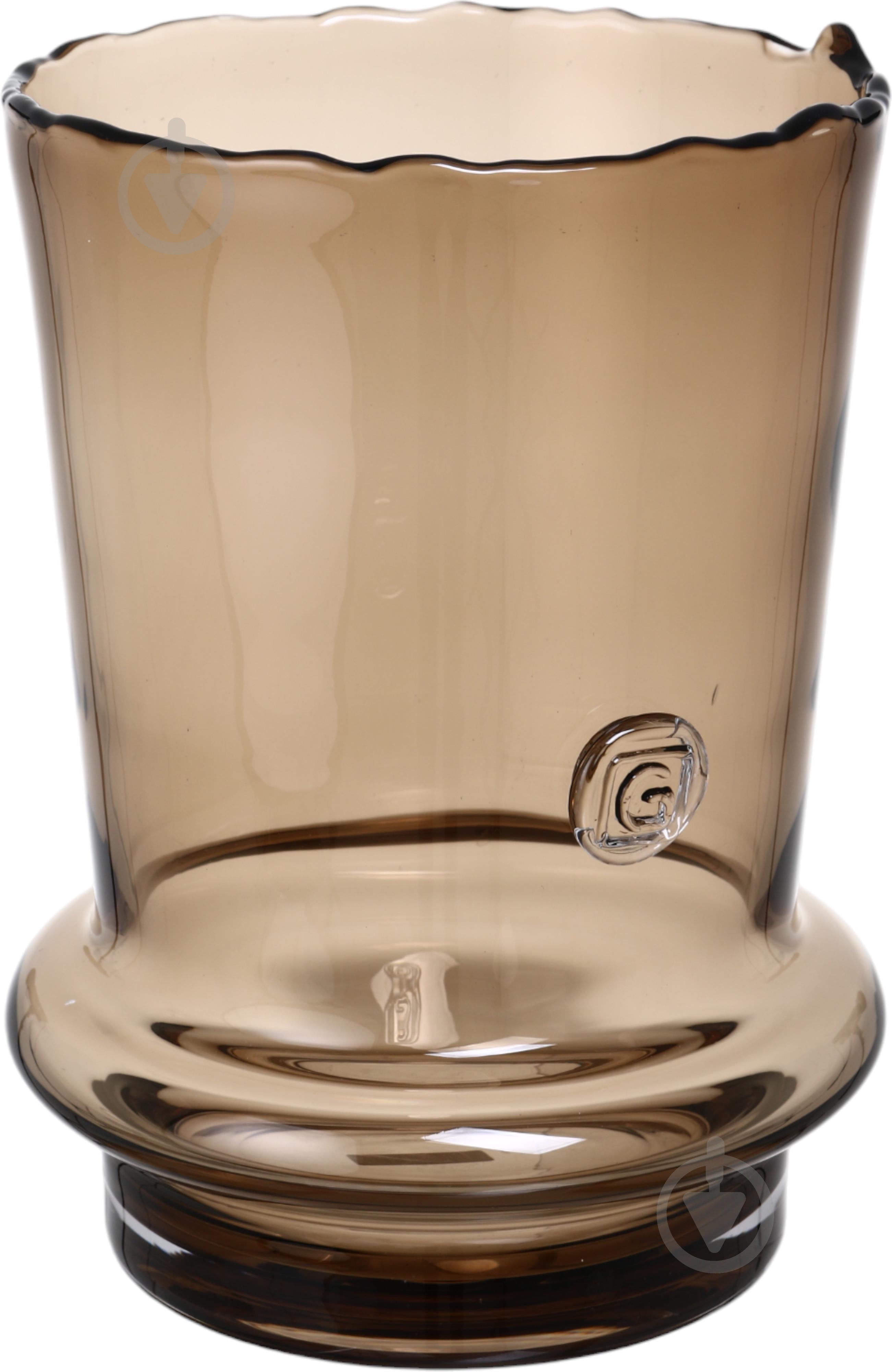 Ваза стеклянная Wrzesniak Glassworks Stamp 30 см коричневая 17-11364 - фото 1 Ваза стеклянная Wrzesniak Glassworks Stamp 30 см коричневая 17-11364 - фото 1