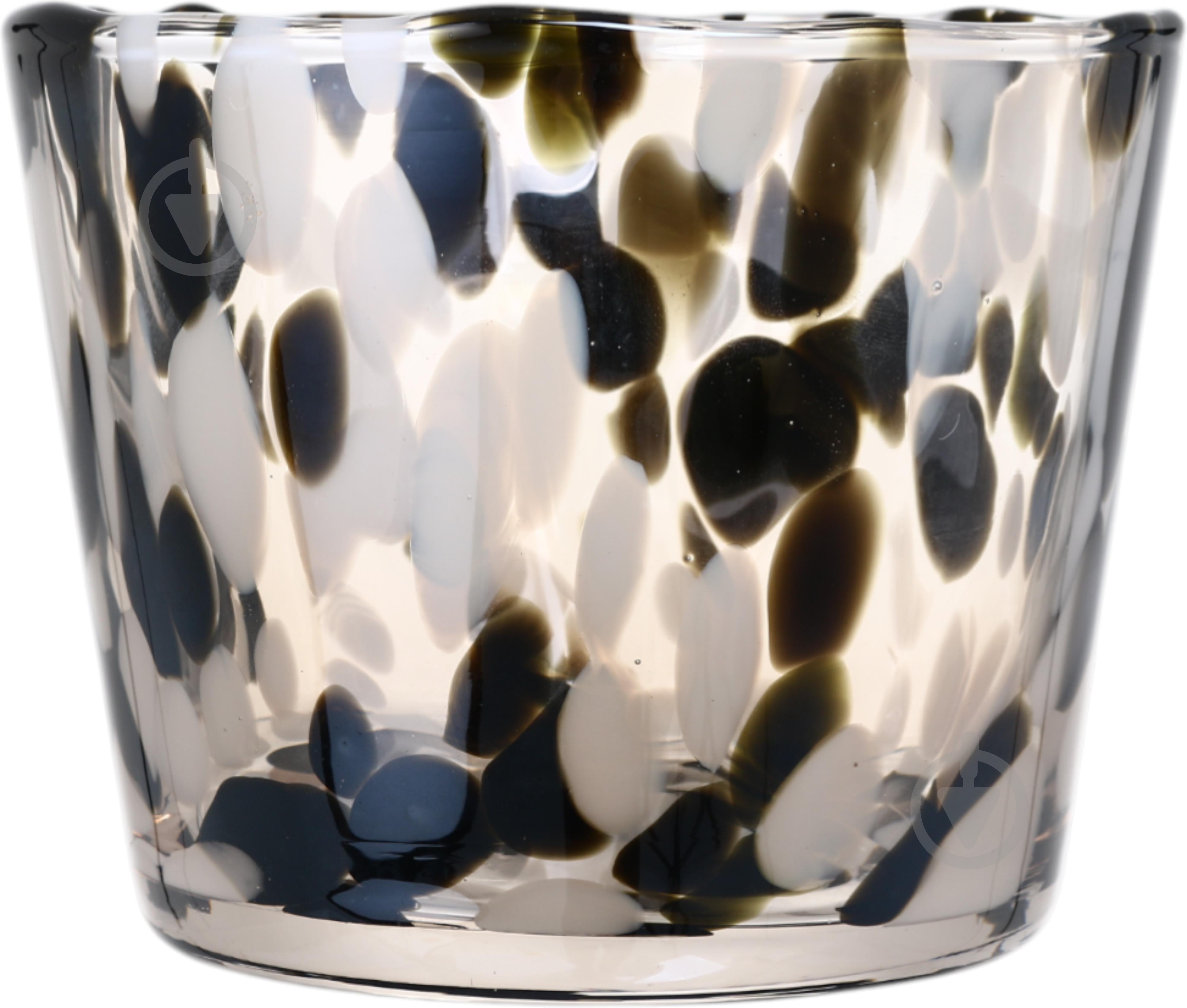 Свічник-стакан Confetti 13х10 см чорний Wrzesniak Glassworks - фото 2