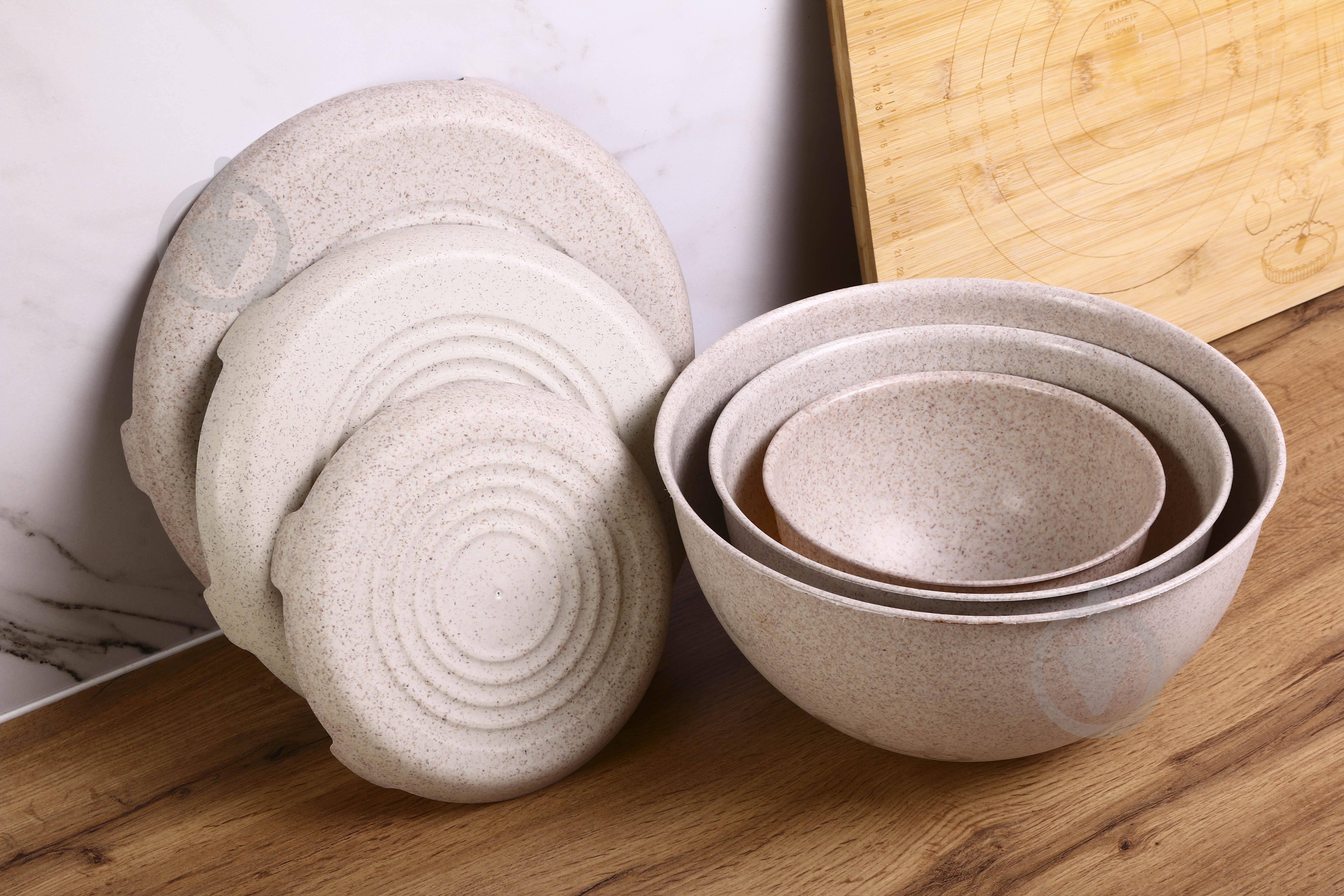 Набор салатников Practic BIO с крышкой 3 шт. (1,5 л+3 л+6 л) крем - фото 10 Набор салатников Practic BIO с крышкой 3 шт. (1,5 л+3 л+6 л) крем - фото 10