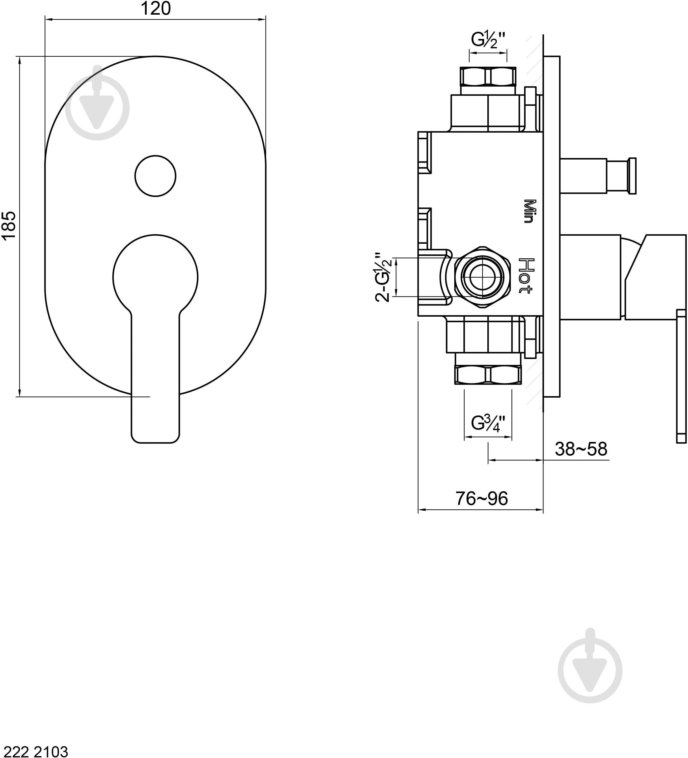 Смеситель для ванны Steinberg Triple Two 222 2103 - фото 2