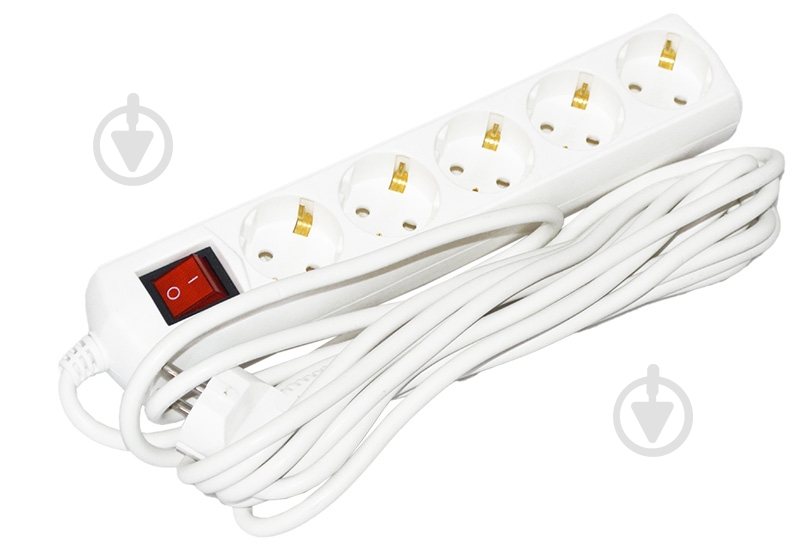 Подовжувач з вимикачем UEC із заземленням 5 гн. білий 5 м WYP10-10-05-05-GS-G-U - фото 1 Подовжувач з вимикачем UEC із заземленням 5 гн. білий 5 м WYP10-10-05-05-GS-G-U - фото 1