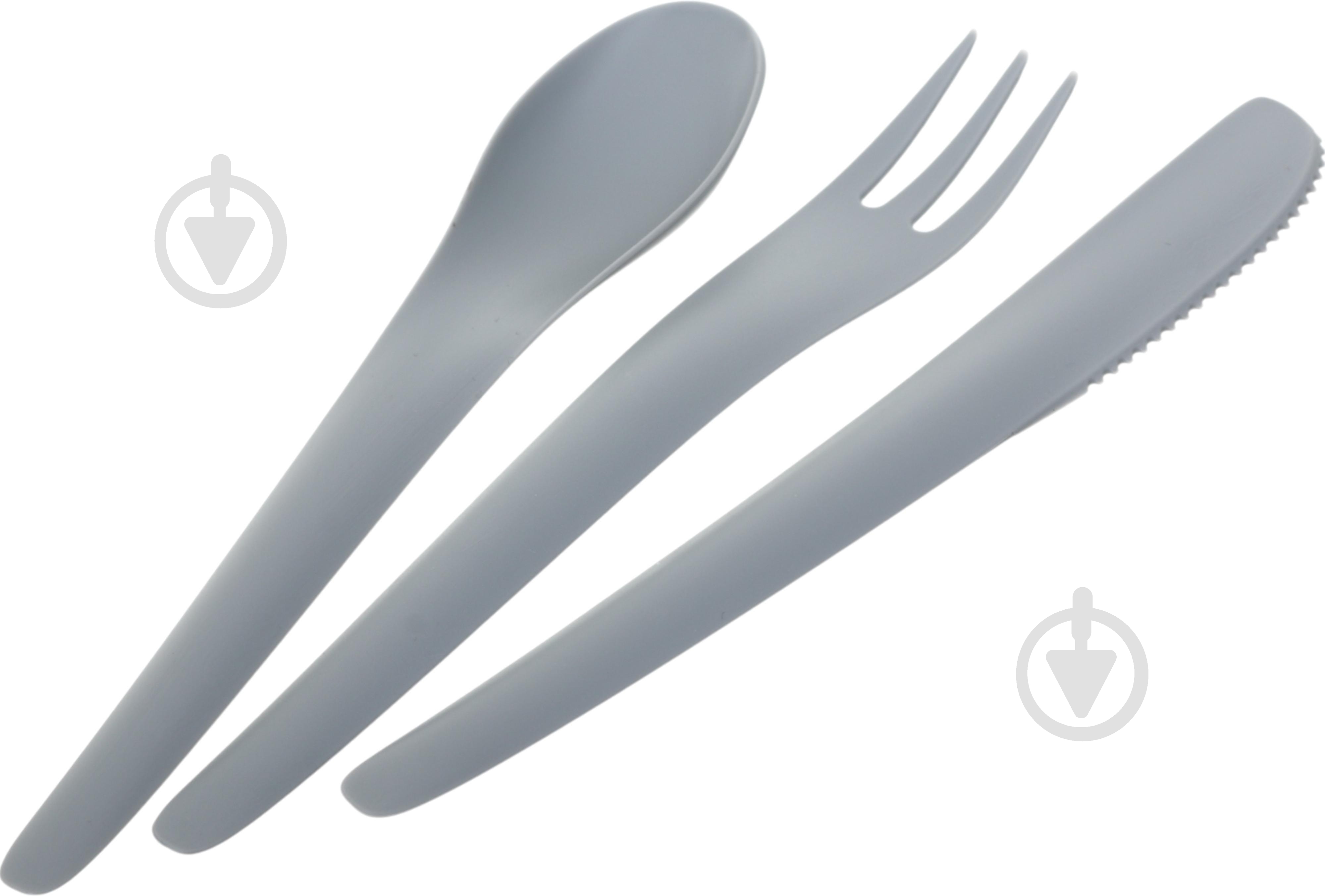 Набор столовых приборов Practic Вailango (вилка, ложка, нож) серый - фото 1 Набор столовых приборов Practic Вailango (вилка, ложка, нож) серый - фото 1