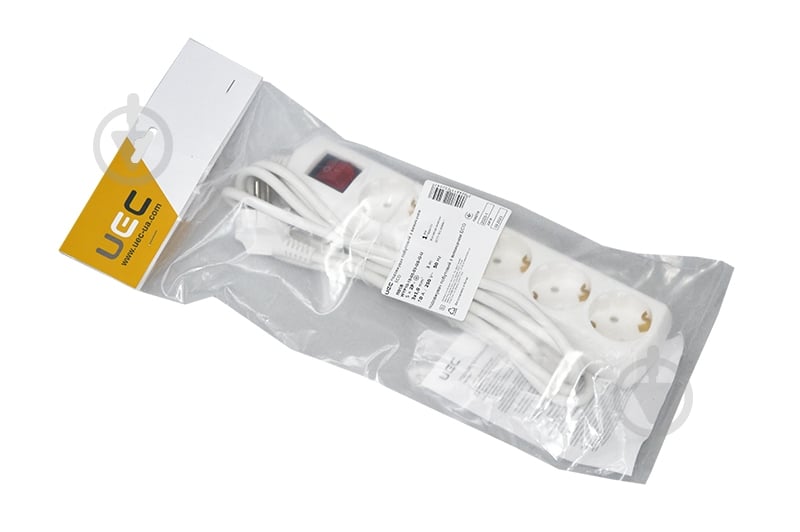 Подовжувач з вимикачем UEC із заземленням 5 гн. білий 3 м WYP10-10-05-03-GS-G-U - фото 2 Подовжувач з вимикачем UEC із заземленням 5 гн. білий 3 м WYP10-10-05-03-GS-G-U - фото 2