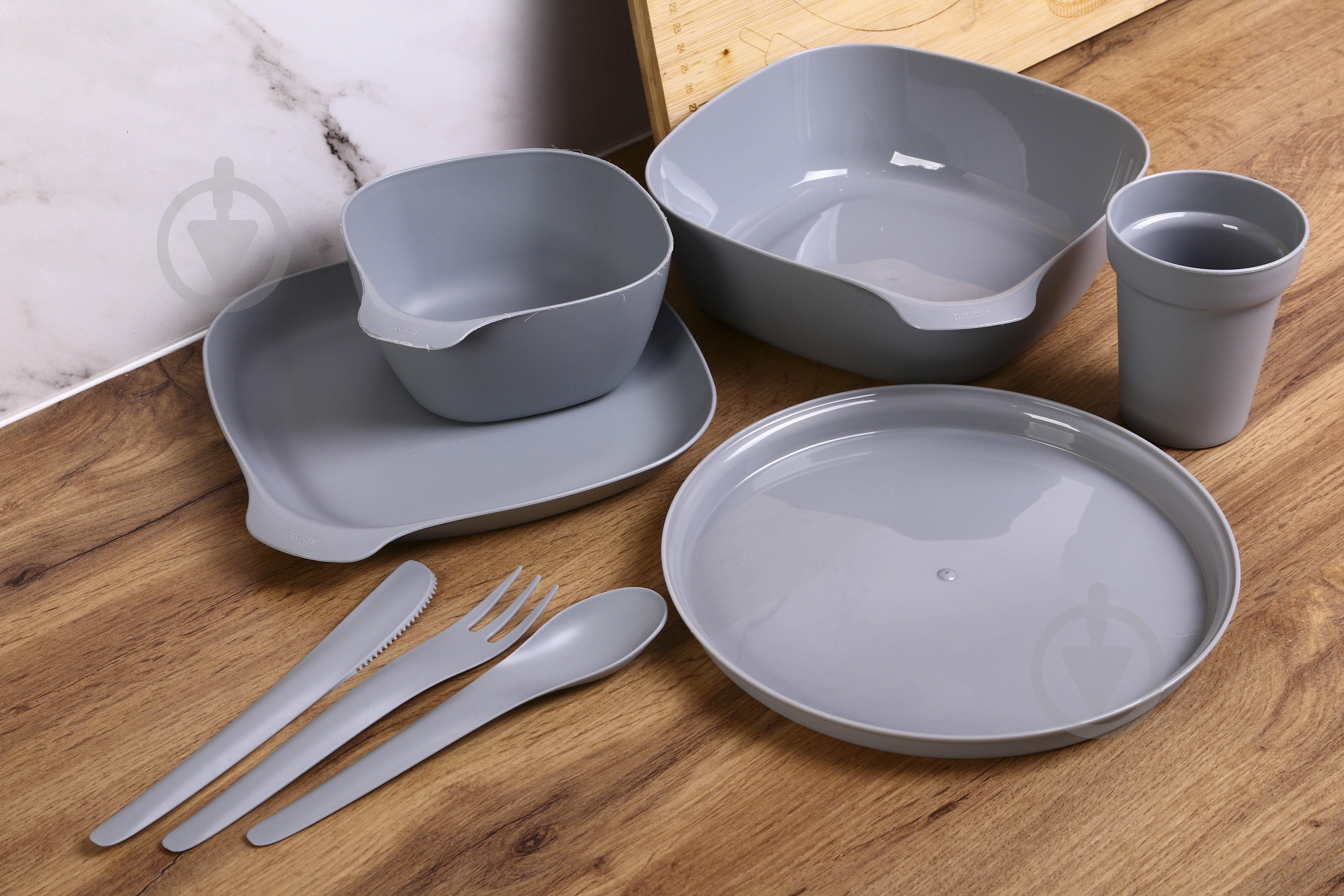 Тарелка Practic круглая 23 см Вailango серая - фото 4 Тарелка Practic круглая 23 см Вailango серая - фото 4