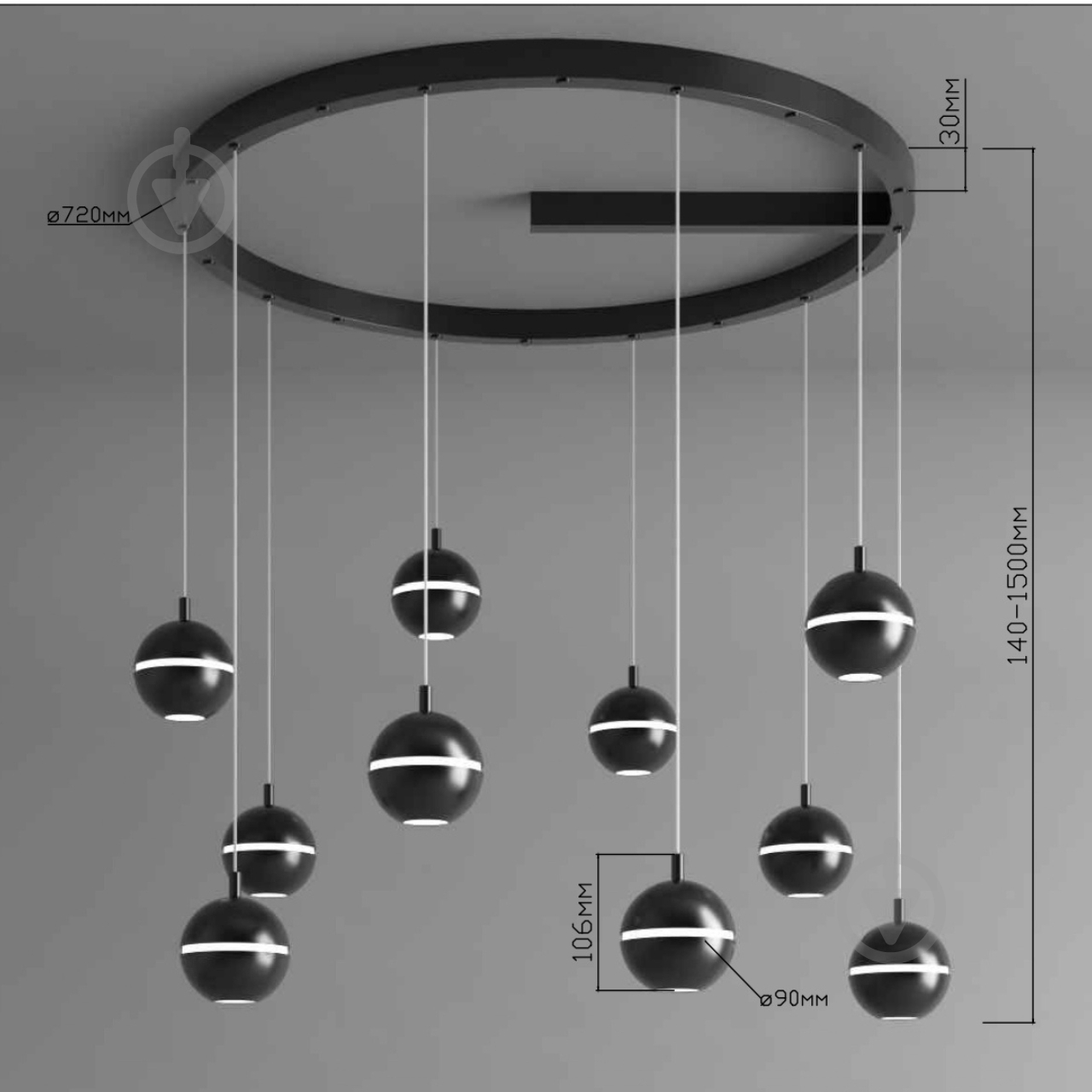 Светильник подвесной Emotion_20.13 4000К 42 Вт /MR11 черный NB 90/10-P-R9005-N - фото 10 Светильник подвесной Emotion_20.13 4000К 42 Вт /MR11 черный NB 90/10-P-R9005-N - фото 10