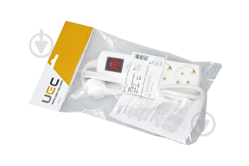 Подовжувач з вимикачем UEC із заземленням 3 гн. білий 1,5 м WYP10-10-03-D15-GS-G-U - фото 2 Подовжувач з вимикачем UEC із заземленням 3 гн. білий 1,5 м WYP10-10-03-D15-GS-G-U - фото 2