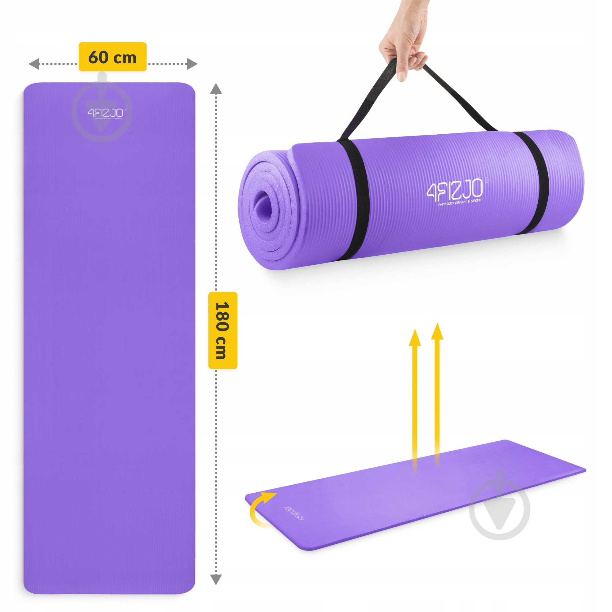 Коврик для йоги и фитнеса 4fizjo 180x60x1,5 см NBR Violet (P-5907739311542) фиолетовый - фото 10