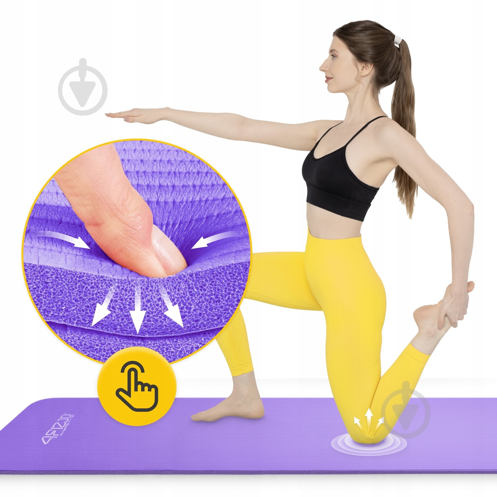 Коврик для йоги и фитнеса 4fizjo 180x60x1,5 см NBR Violet (P-5907739311542) фиолетовый - фото 7