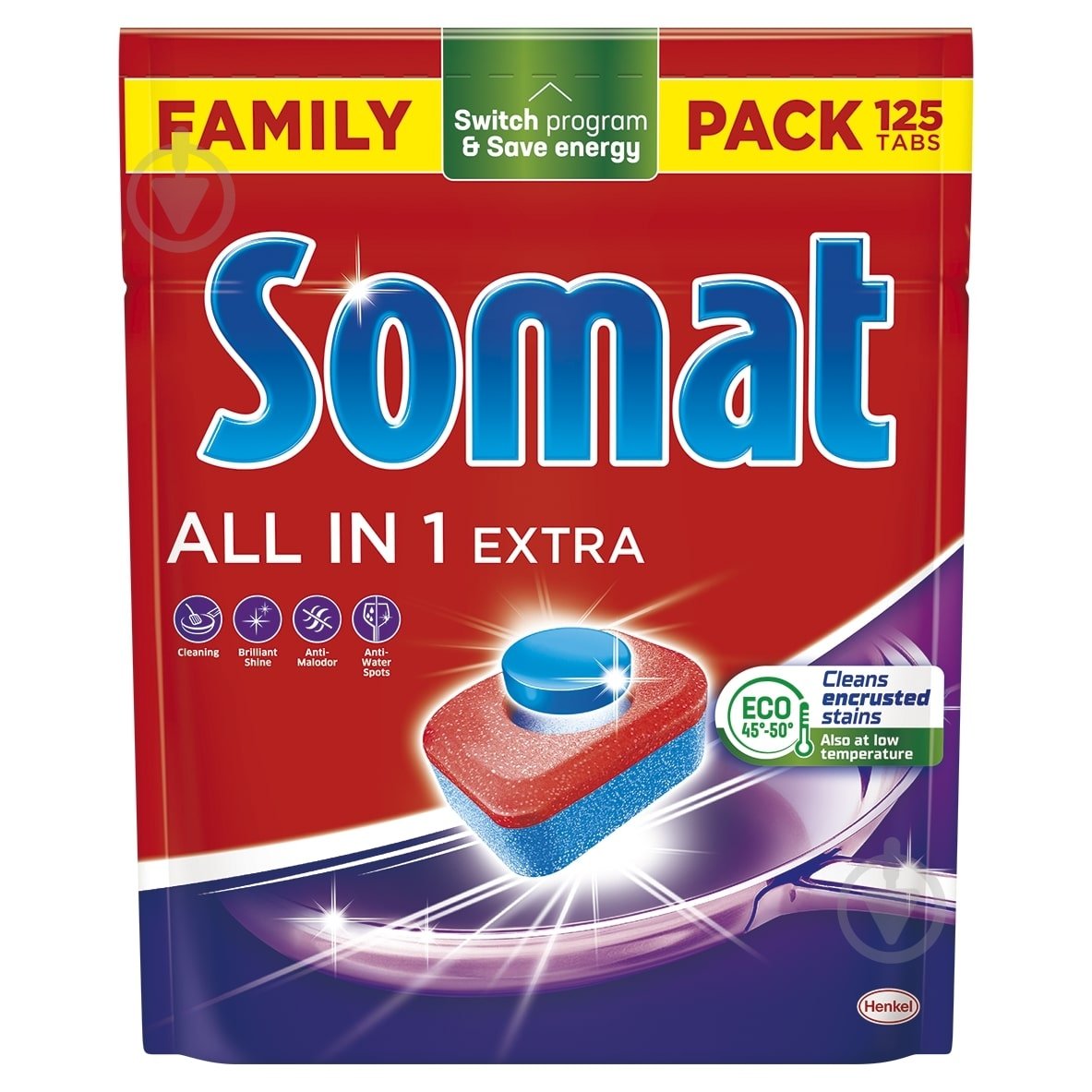 Таблетки для посудомийних машин Somat All in 1 Extra 125 шт. - фото 1
