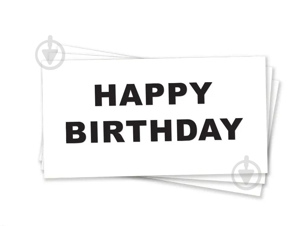Конверт для грошей Happy Birthday чорний - фото 1