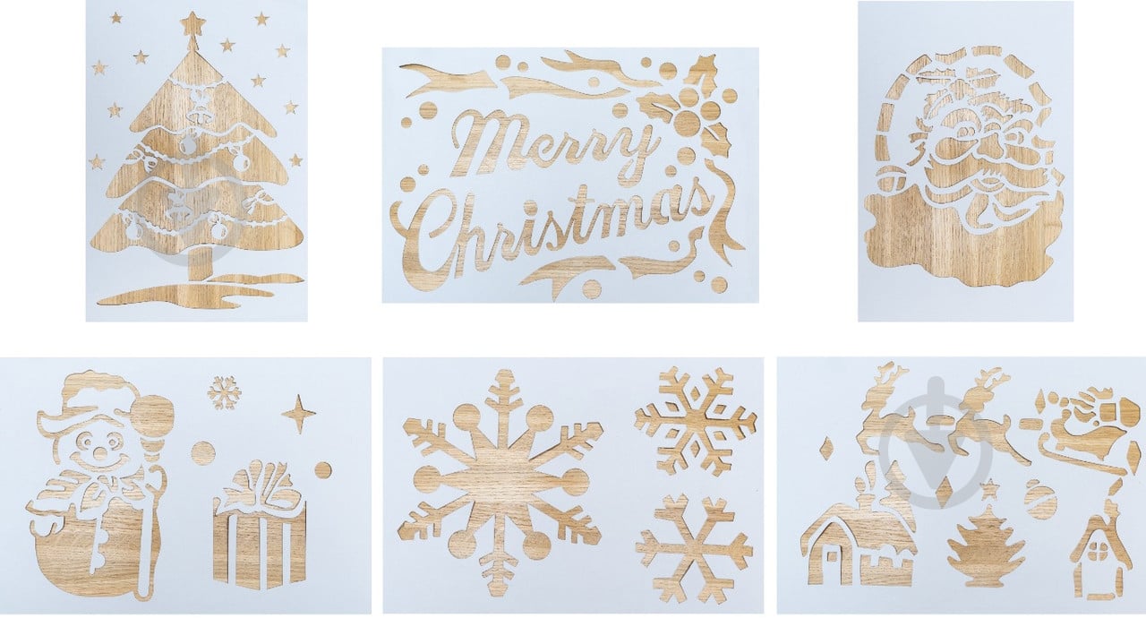 Трафарет на окно 6 шт. в наборе 730529 - фото 1