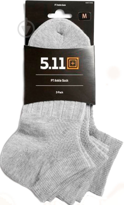 Носки 5.11 Tactical Ankle Sock - 3 Pack [010] Heather Grey серый р.L - фото 2
