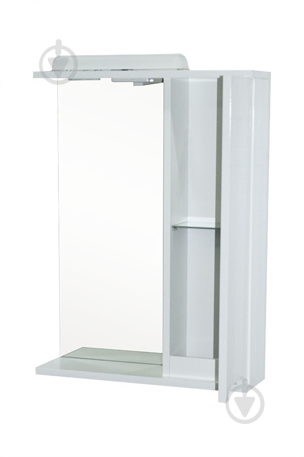 Зеркало со шкафчиком ХАСТ Boston 55 + шкаф белый (правый) - фото 2 Зеркало со шкафчиком ХАСТ Boston 55 + шкаф белый (правый) - фото 2