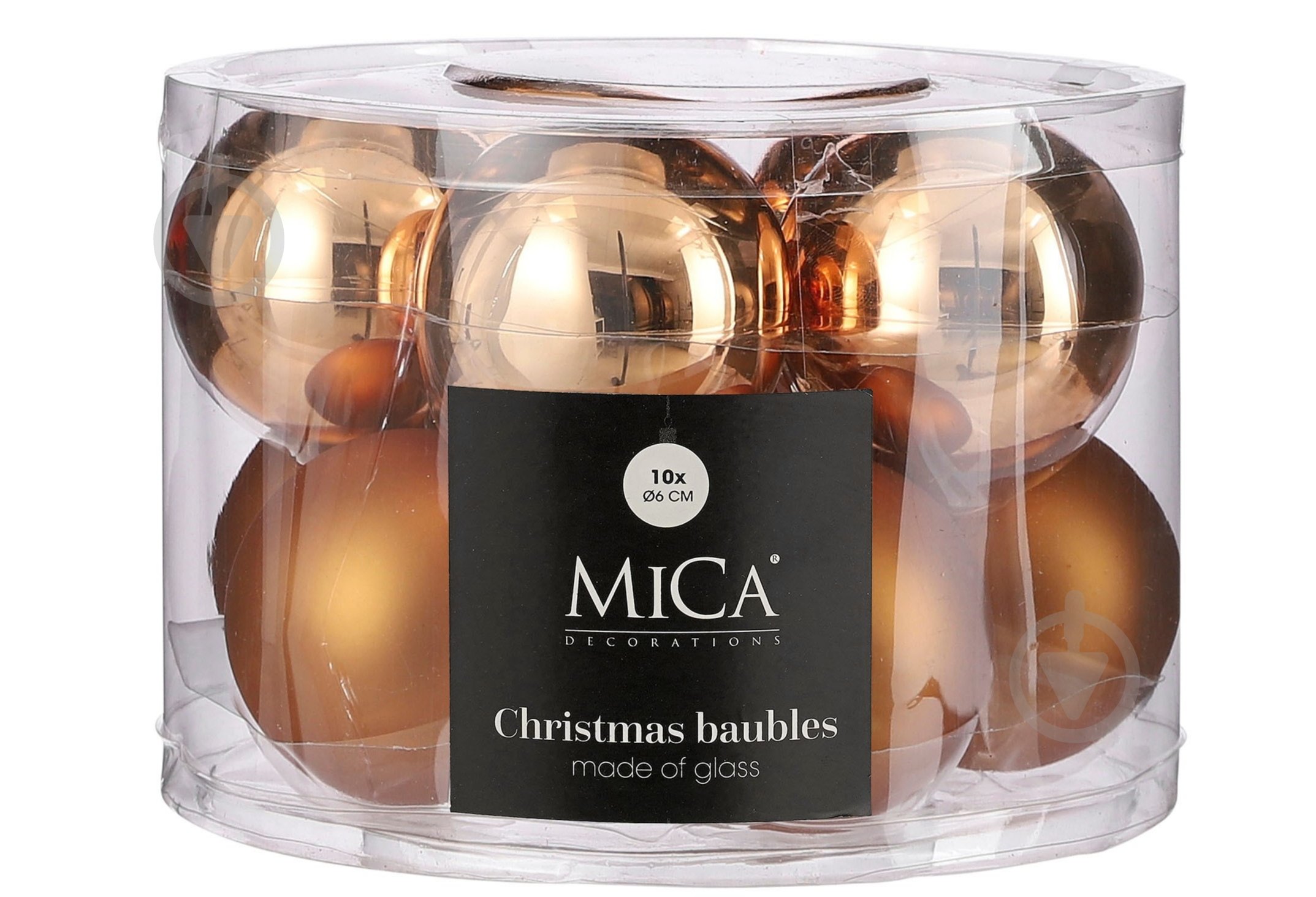 Декорация новогодняя Edelman Стеклянные шары медные, 10 шт, диам. 6 см - фото 1 Декорация новогодняя Edelman Стеклянные шары медные, 10 шт, диам. 6 см - фото 1