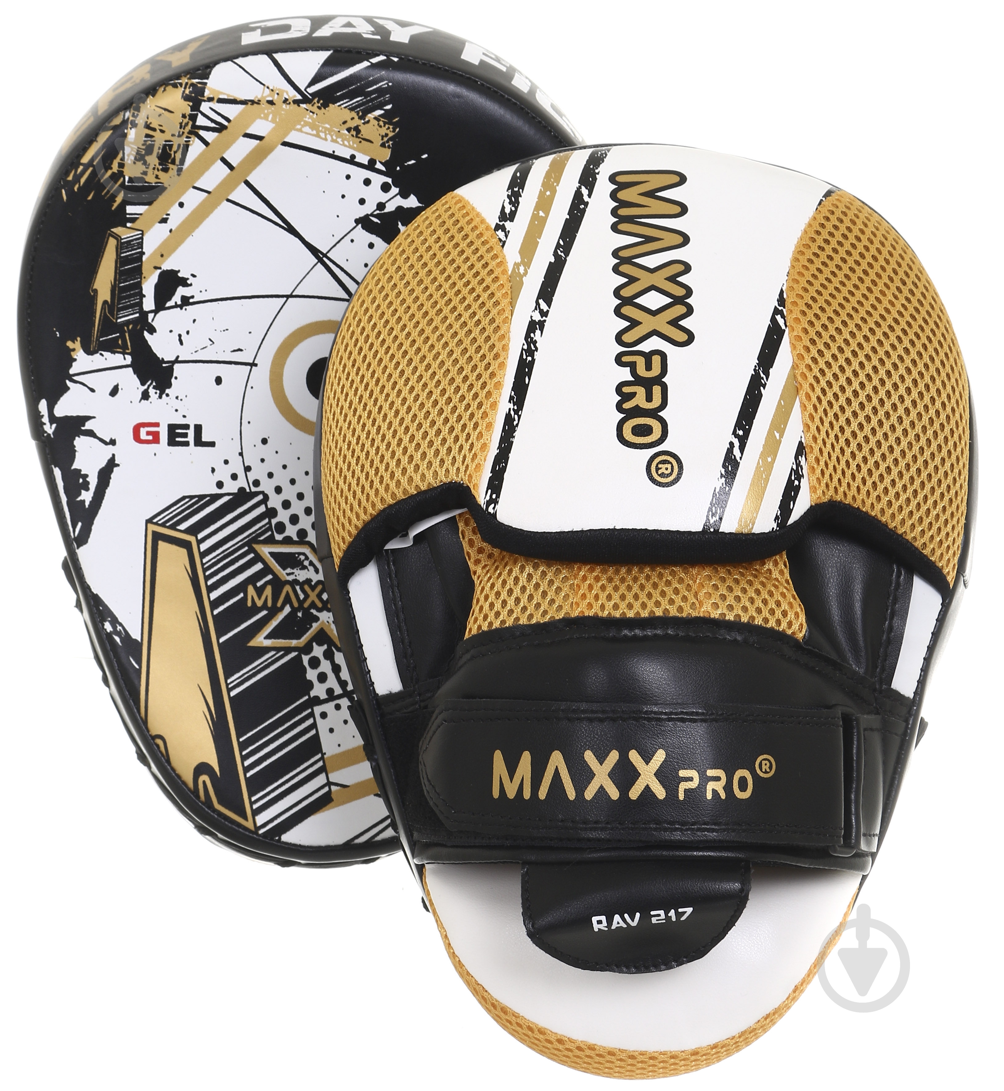 Лапы боксерские MaxxPro RAV-217 черно-белый - фото 1