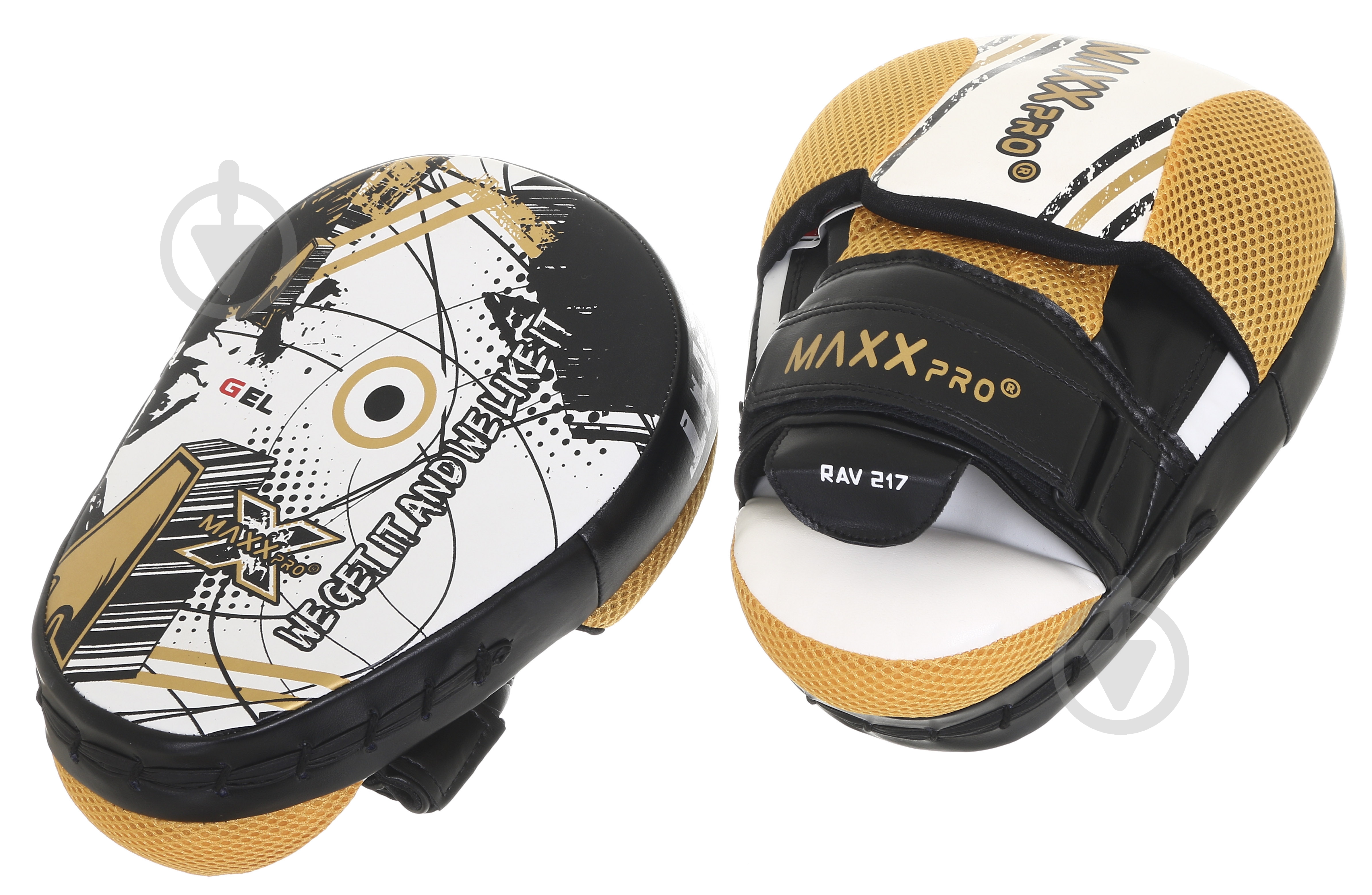Лапы боксерские MaxxPro RAV-217 черно-белый - фото 4