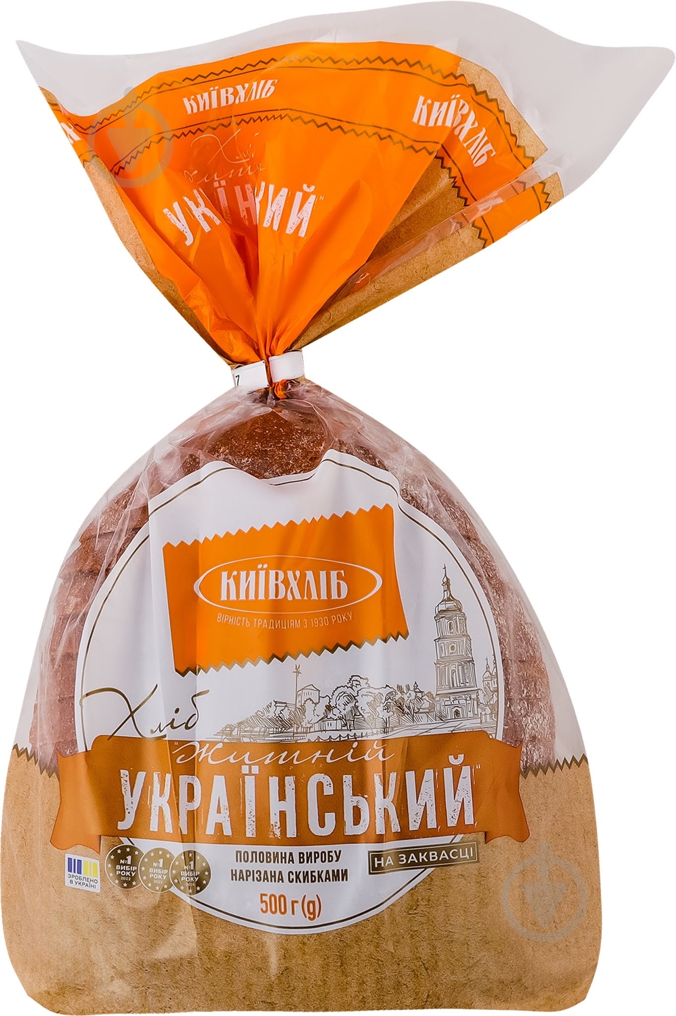 Хлеб Київхліб половинка в нарезке Ржаной 500 г - фото 1