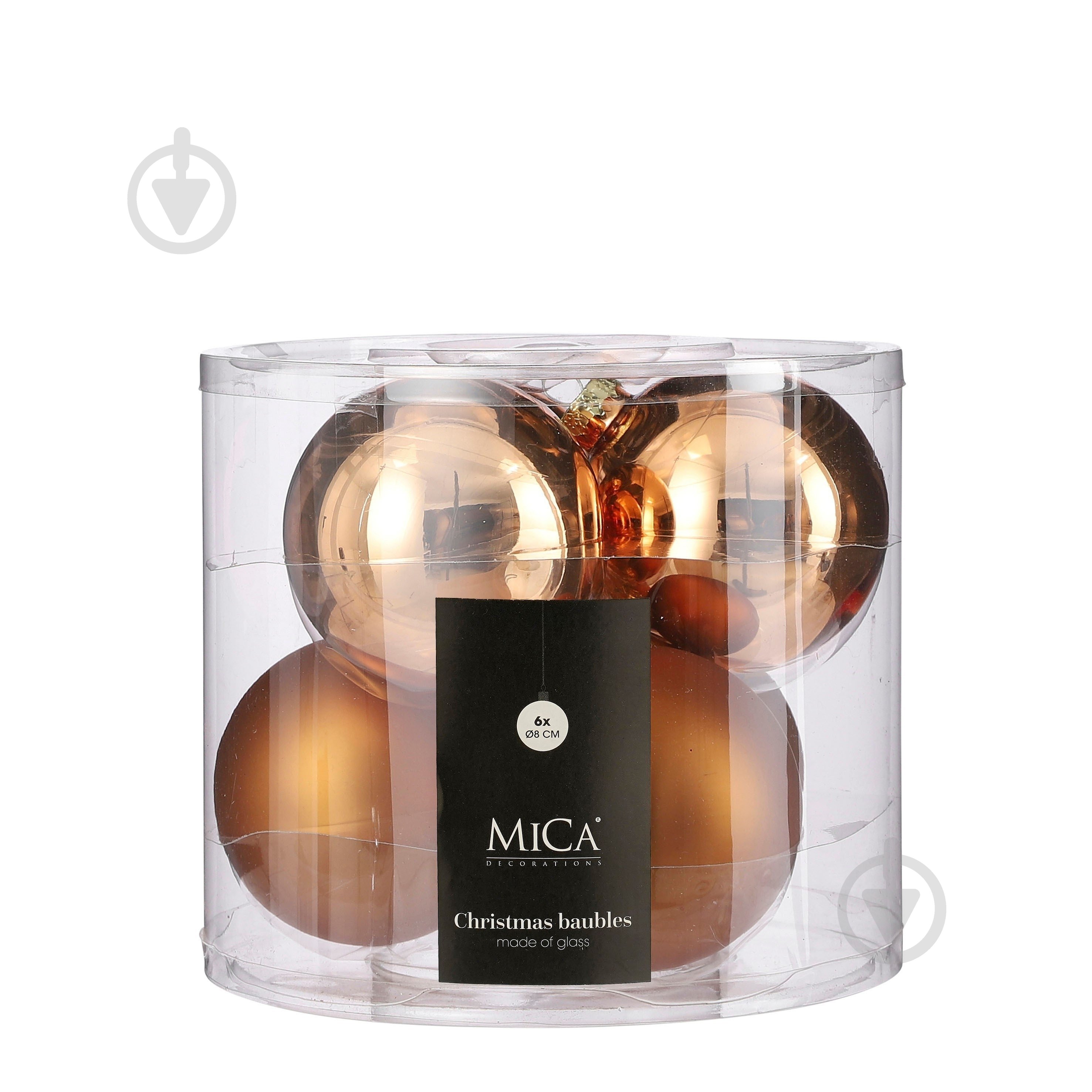 Декорация новогодняя Edelman Стеклянные шары медные, 6 шт, диам. 8 см - фото 1 Декорация новогодняя Edelman Стеклянные шары медные, 6 шт, диам. 8 см - фото 1