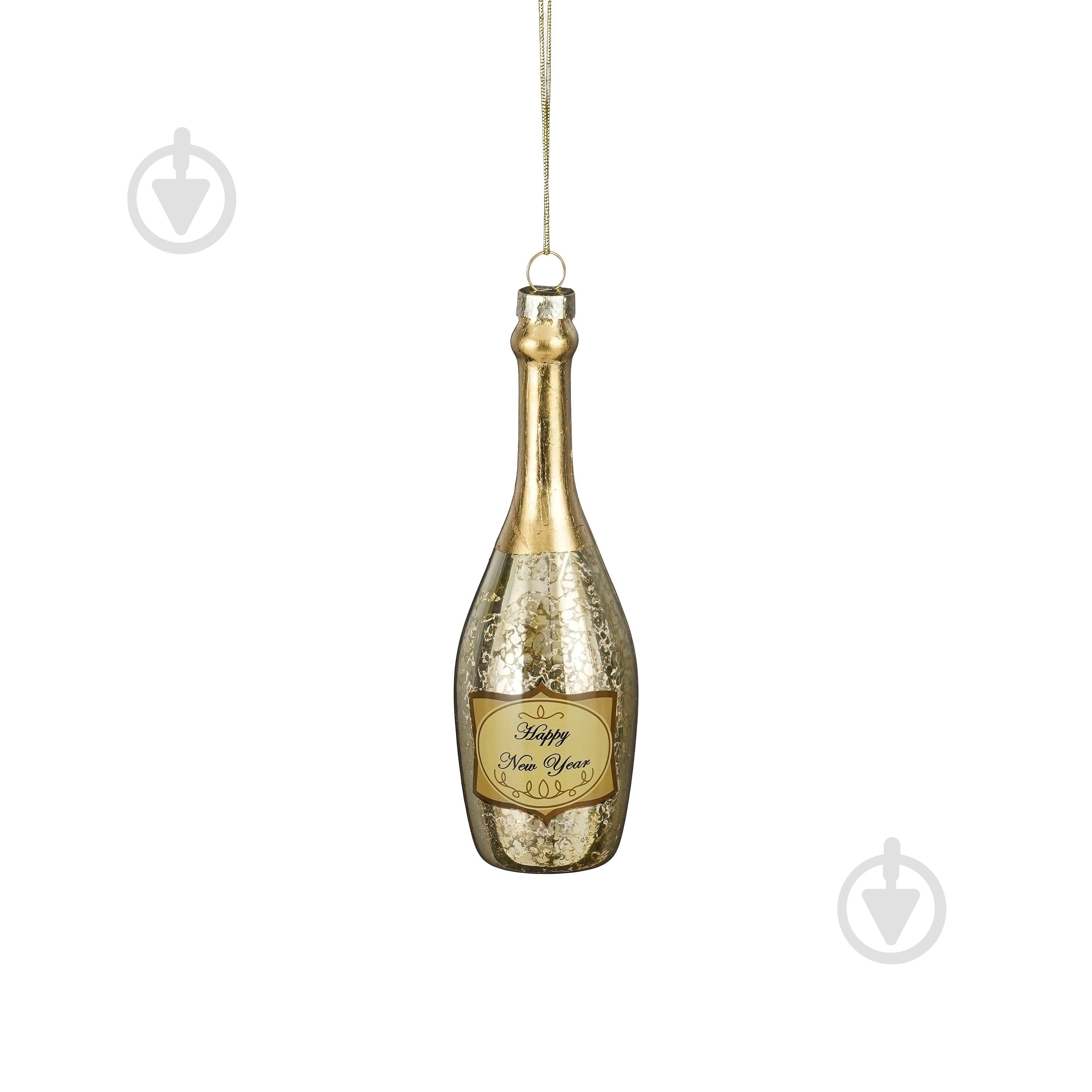 Декорация новогодняя Edelman Украшение «Бутылка шампанского», стекло, цвет шампань, стекло, 14,5×4,5 см - фото 1 Декорация новогодняя Edelman Украшение «Бутылка шампанского», стекло, цвет шампань, стекло, 14,5×4,5 см - фото 1