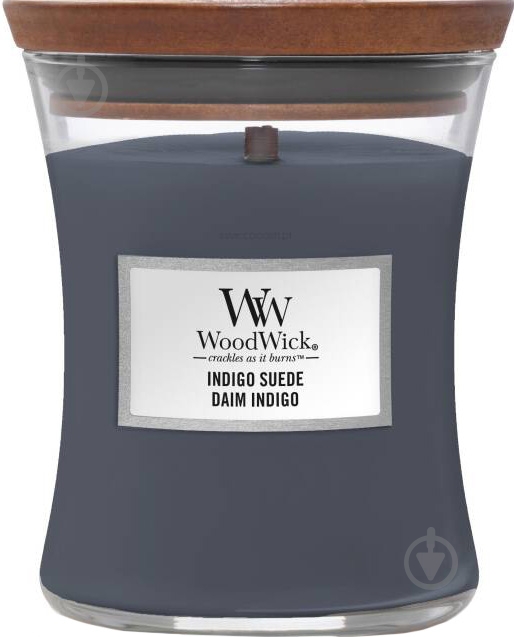 Свеча ароматическая Woodwick Medium Indigo Suede 275 г - фото 1 Свеча ароматическая Woodwick Medium Indigo Suede 275 г - фото 1