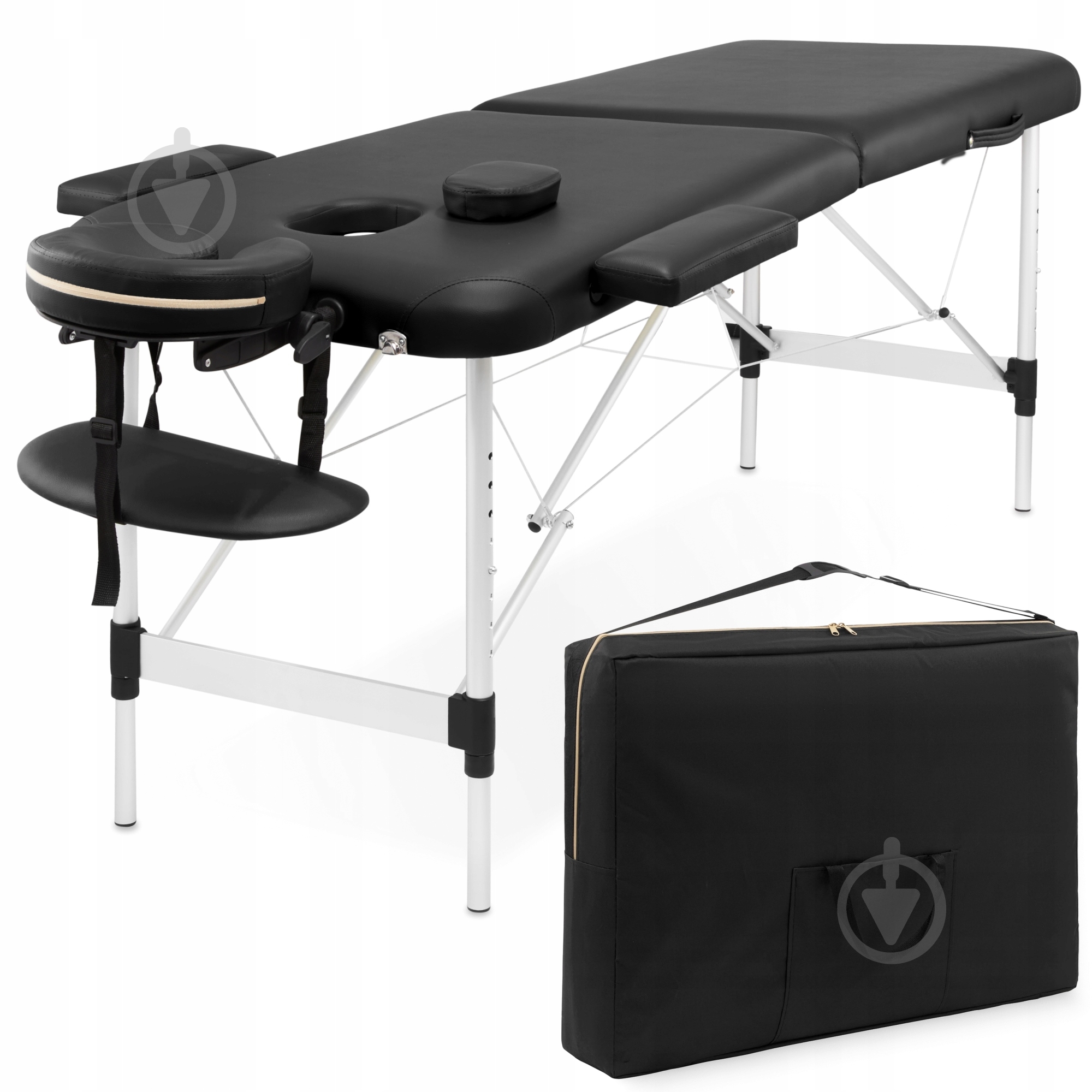 Масажний стіл 4fizjo складний Massage Table Alu W60 Black (P-5907739318374) - фото 1