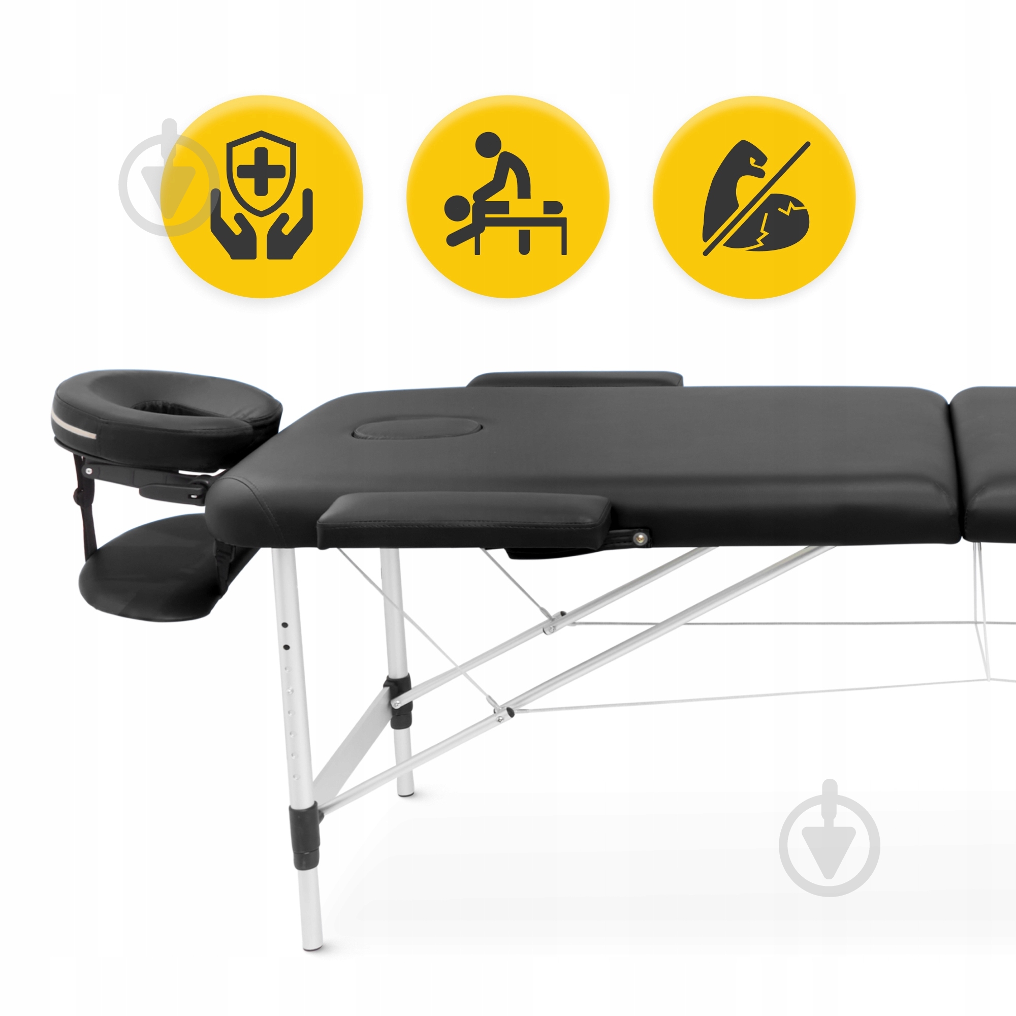 Масажний стіл 4fizjo складний Massage Table Alu W60 Black (P-5907739318374) - фото 7