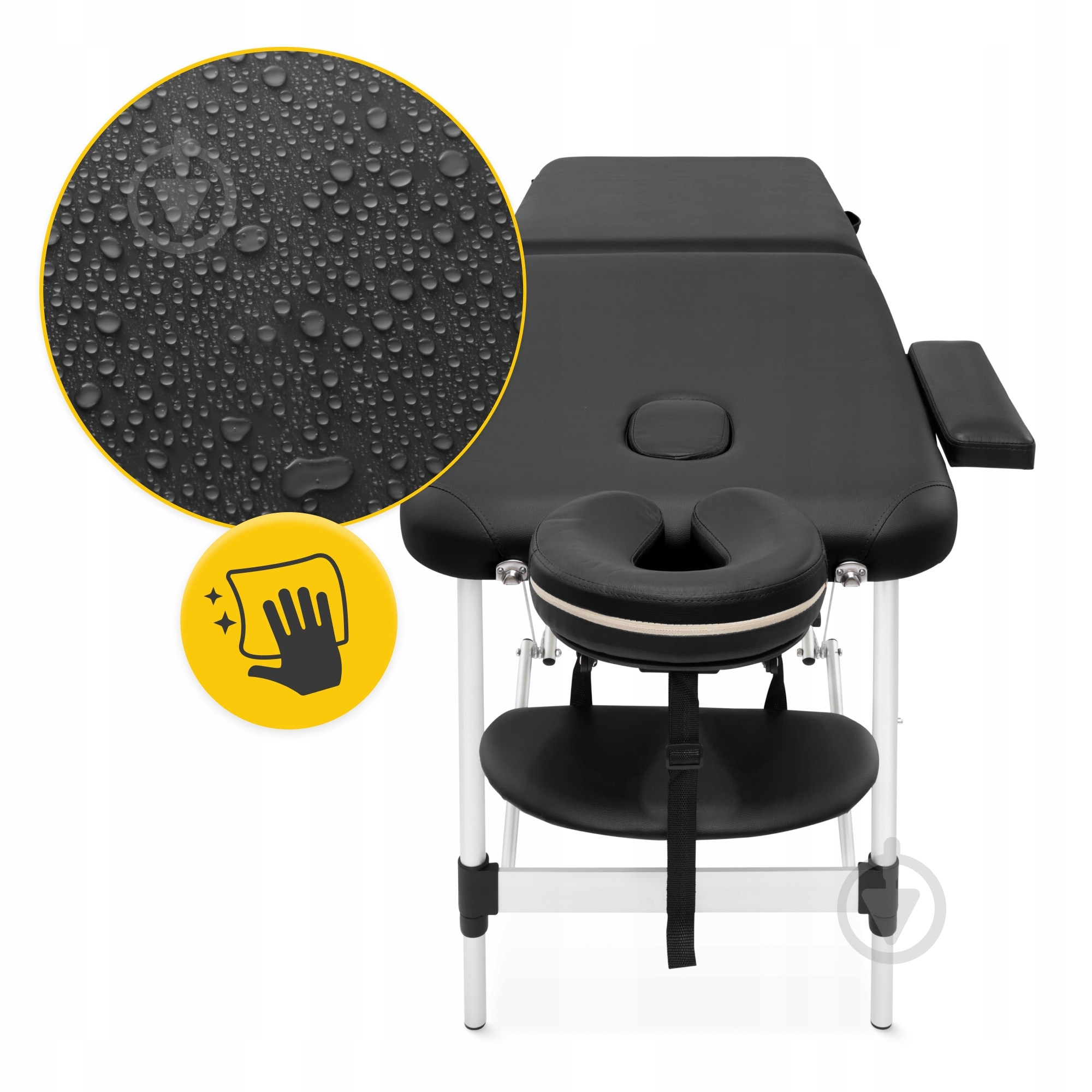 Масажний стіл 4fizjo складний Massage Table Alu W60 Black (P-5907739318374) - фото 4